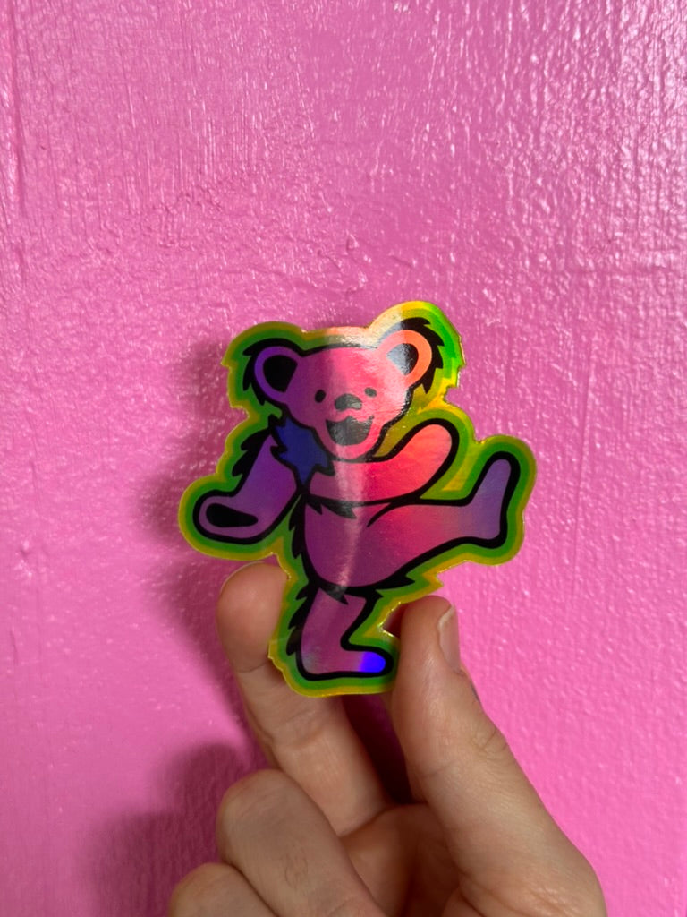 Dancing Bear Holographic Vinyl Sticker