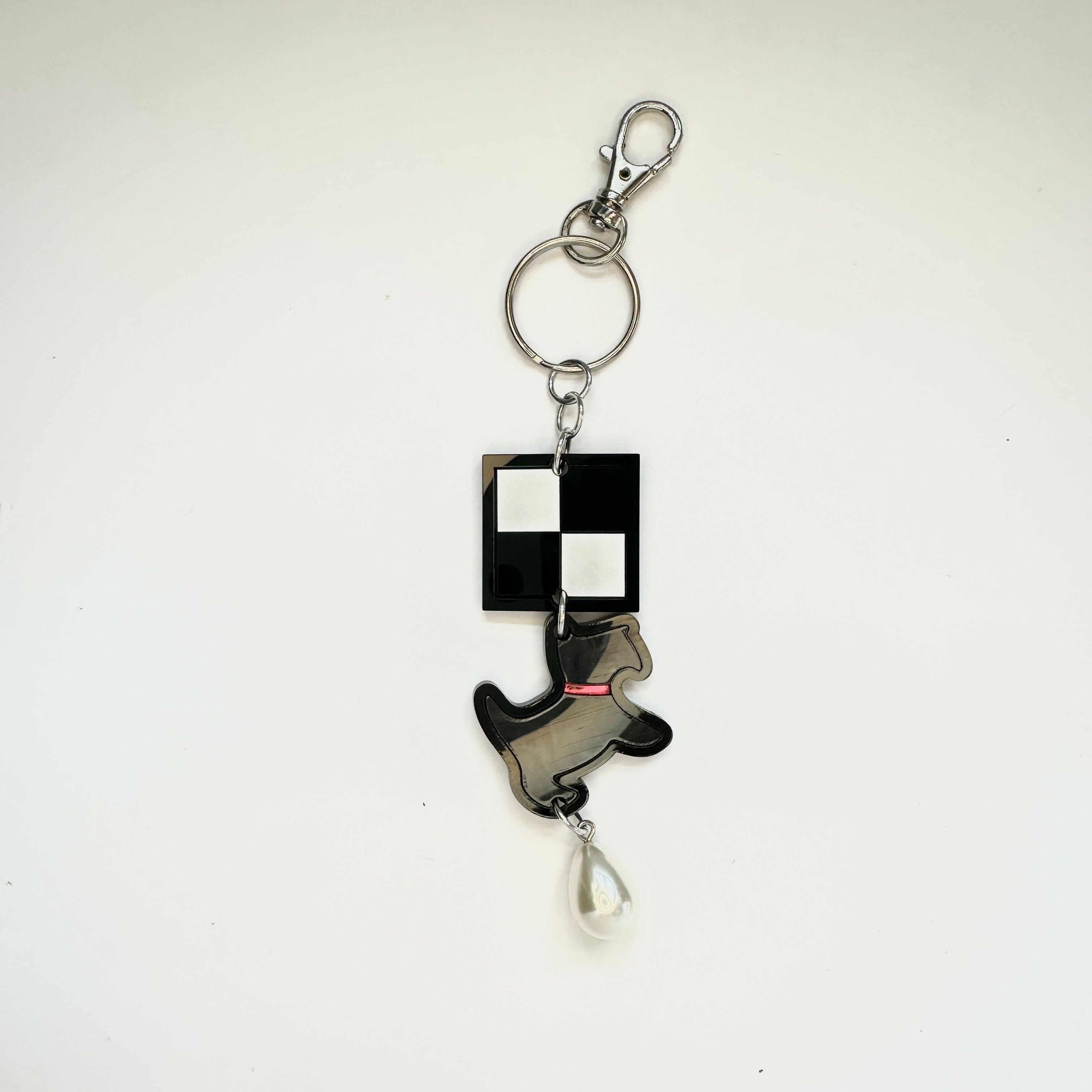 Checkered & Scottie Bag Charm