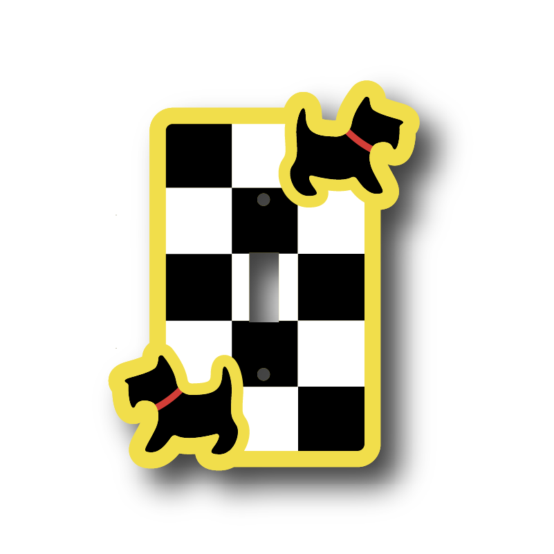 Checkered Scottie Light Switch Cover