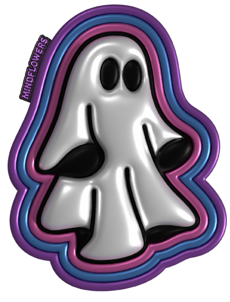 Friendly Ghost Holographic Vinyl Sticker