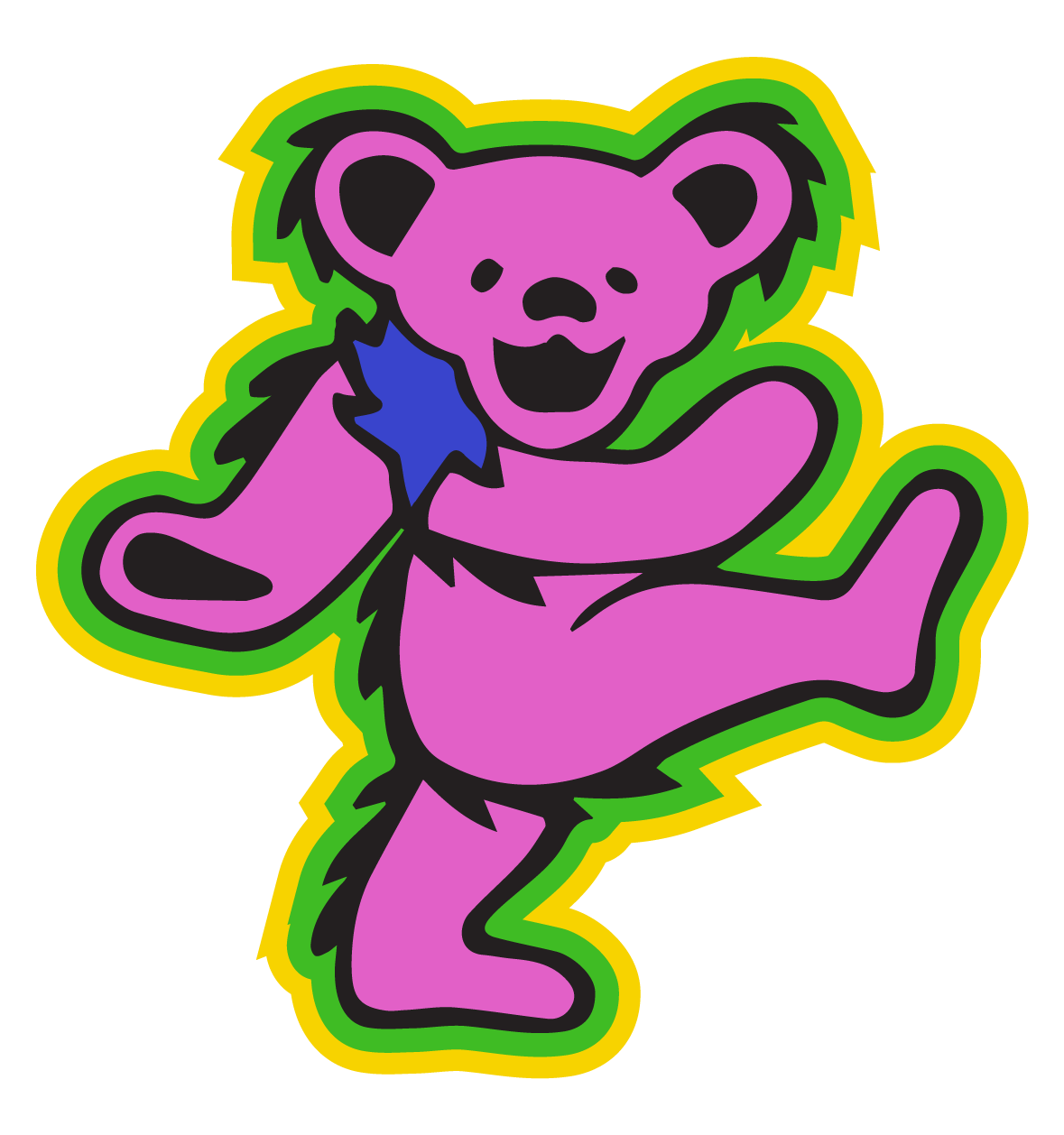 Dancing Bear Holographic Vinyl Sticker