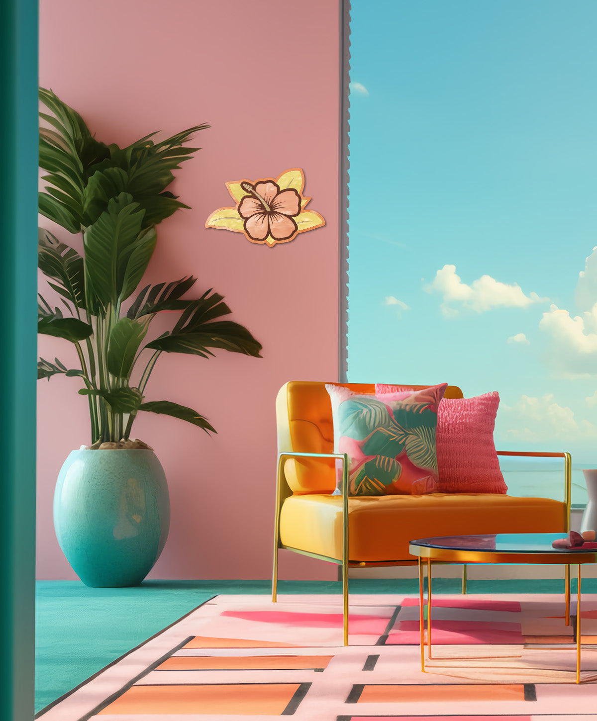 Hibiscus Flower Wall Art