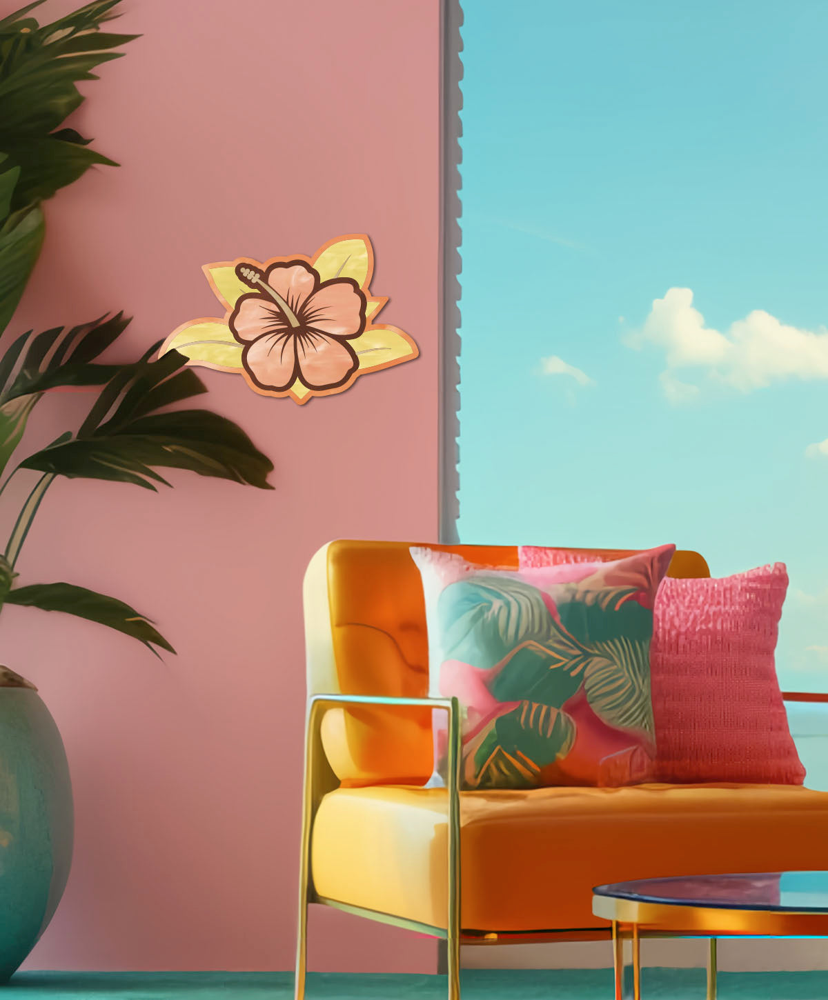 Hibiscus Flower Wall Art