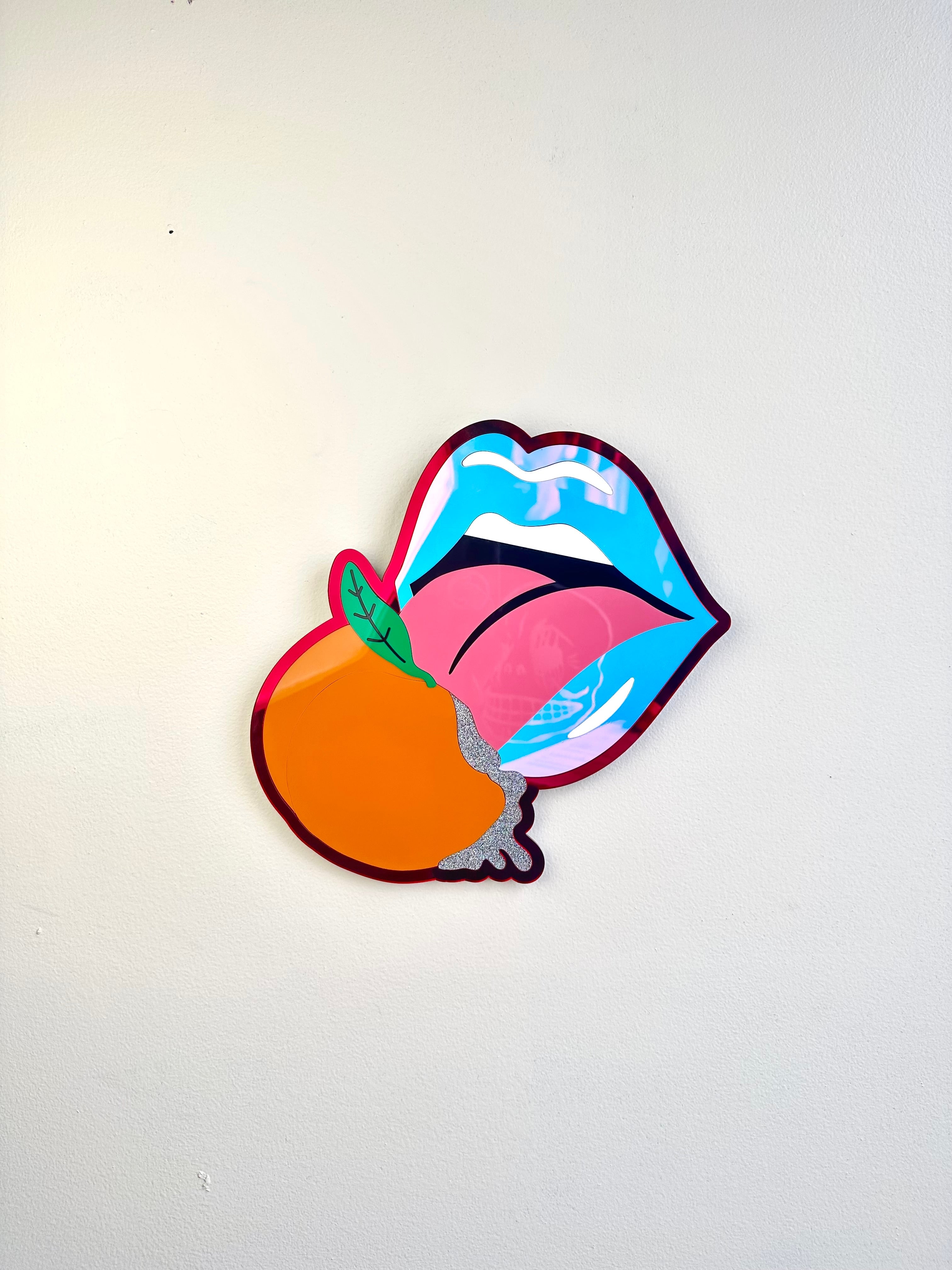 Iridescent Dirty Peach Wall Art Sample