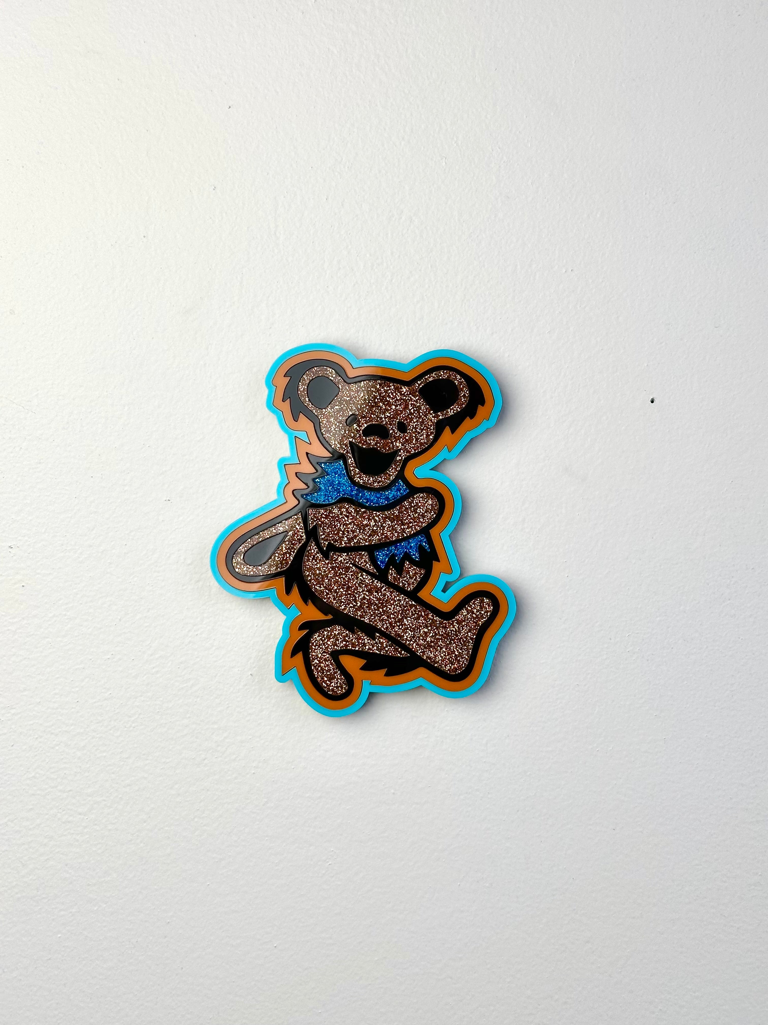 Gold Glitter Dancing Bear Wall Art Sample