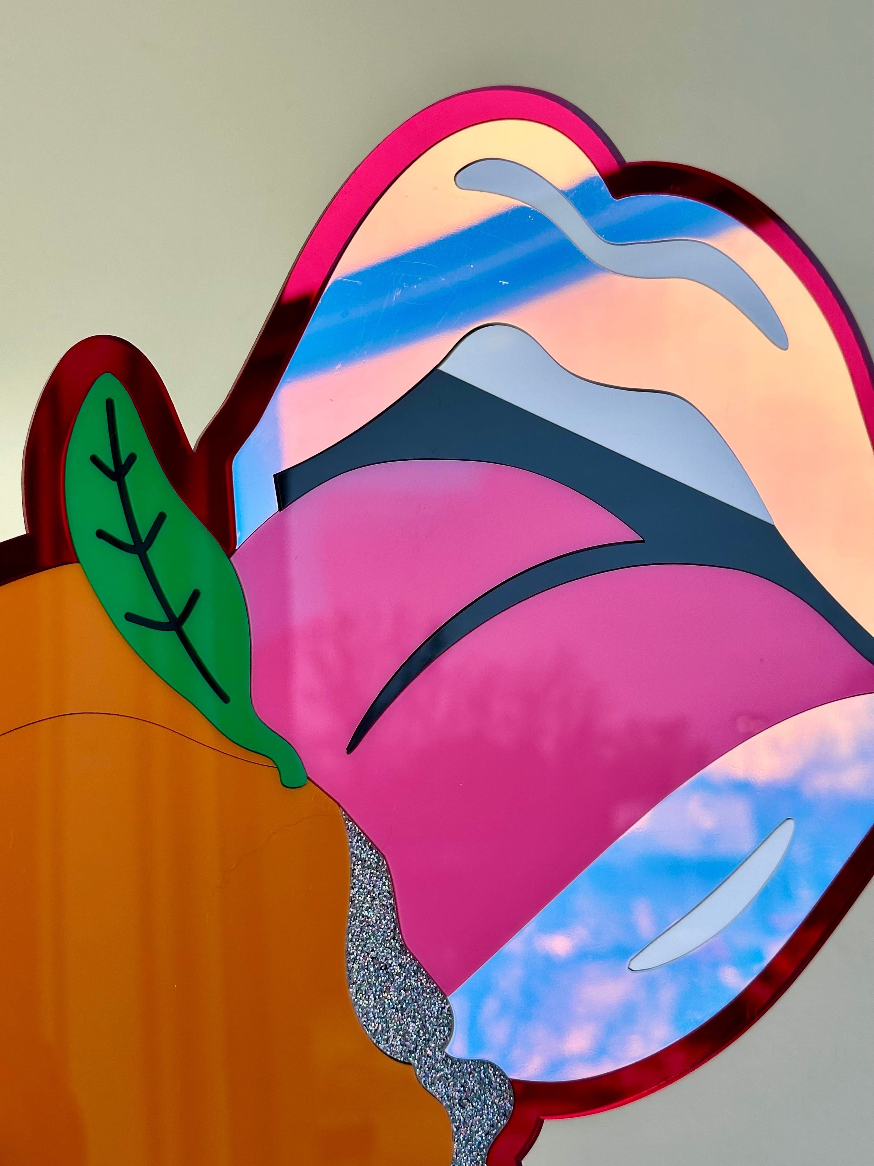 Iridescent Dirty Peach Wall Art Sample