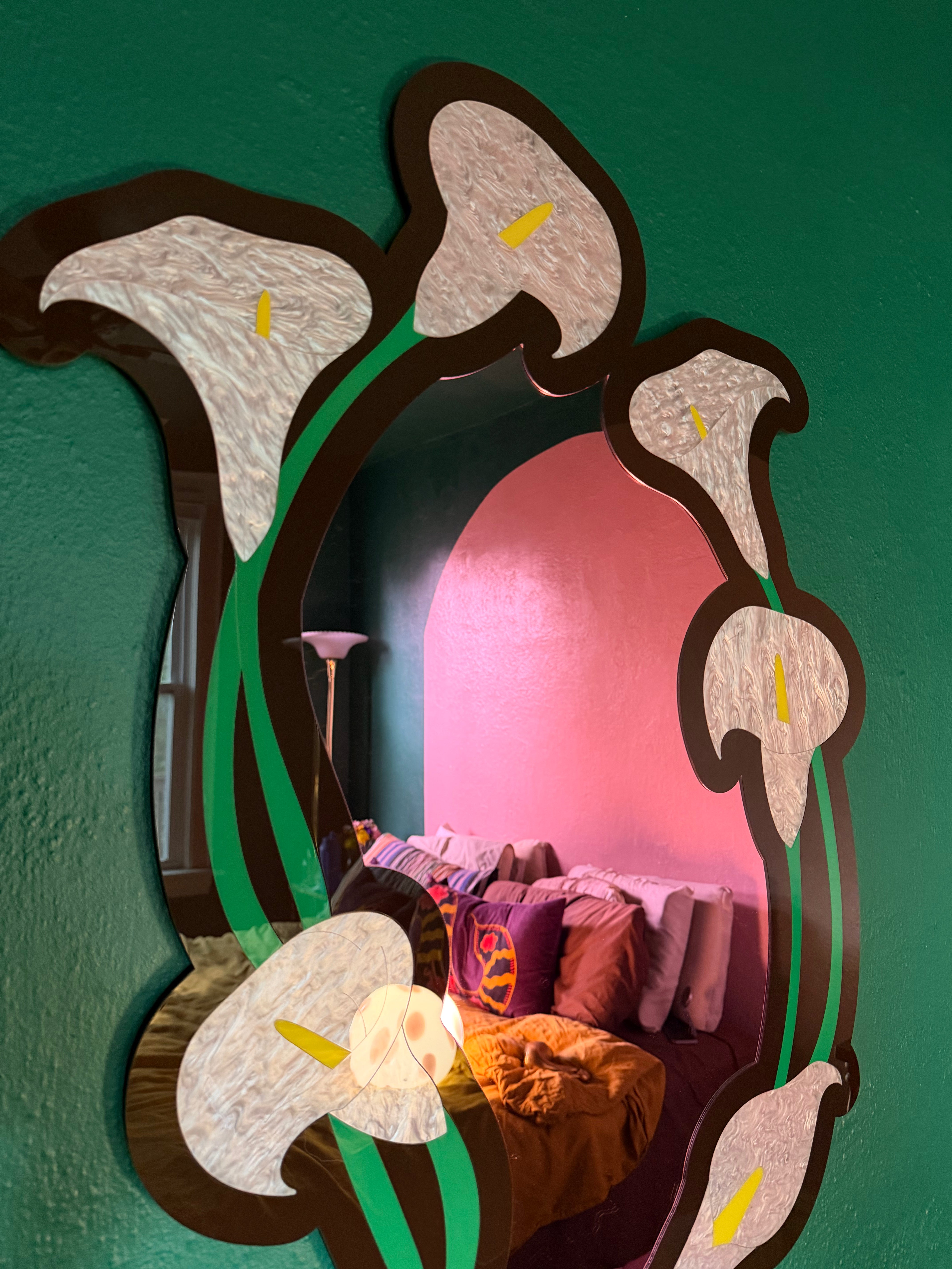Gilded Lily Statement Wall Mirror Art Piece