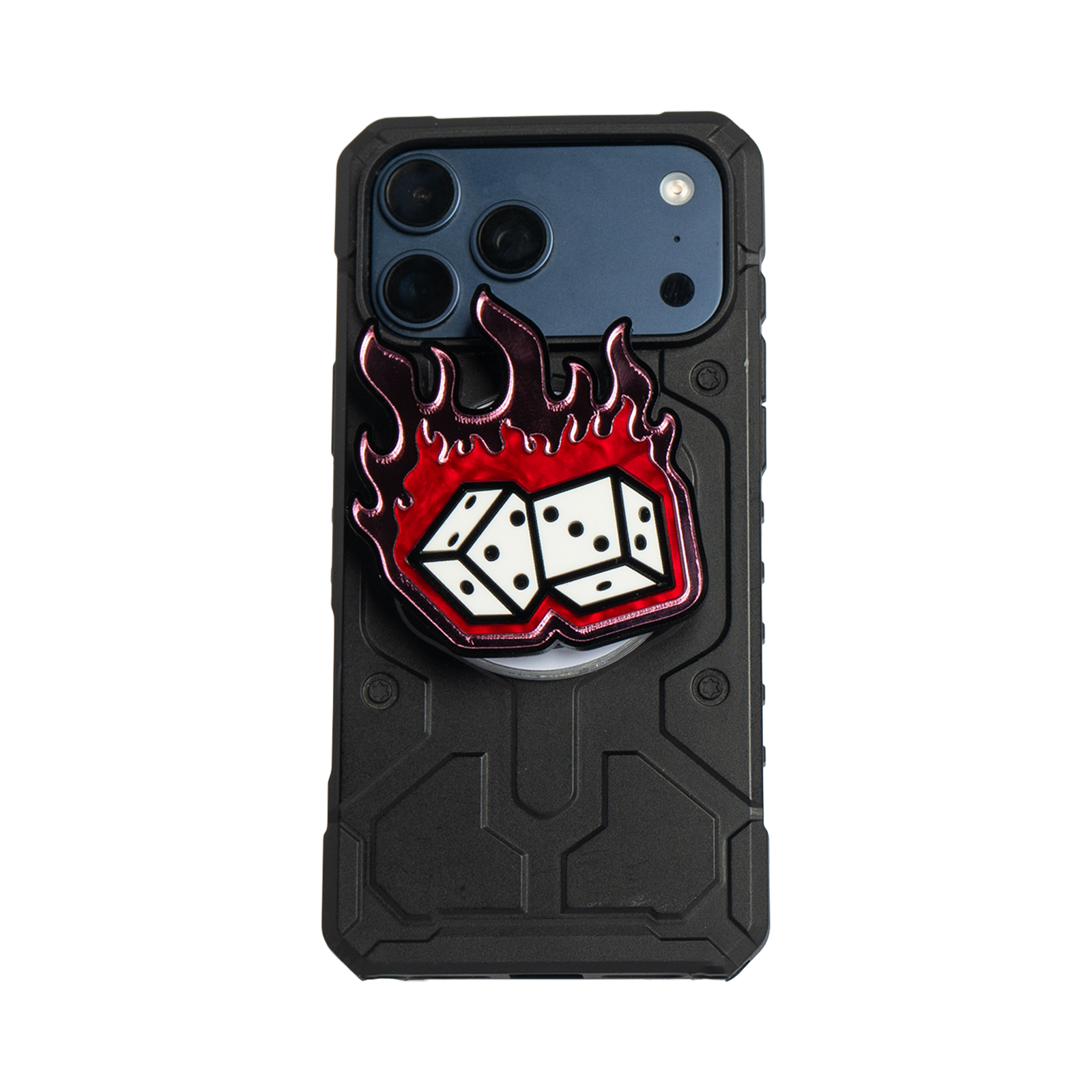 Flaming Dice MagSafe Phone Charm