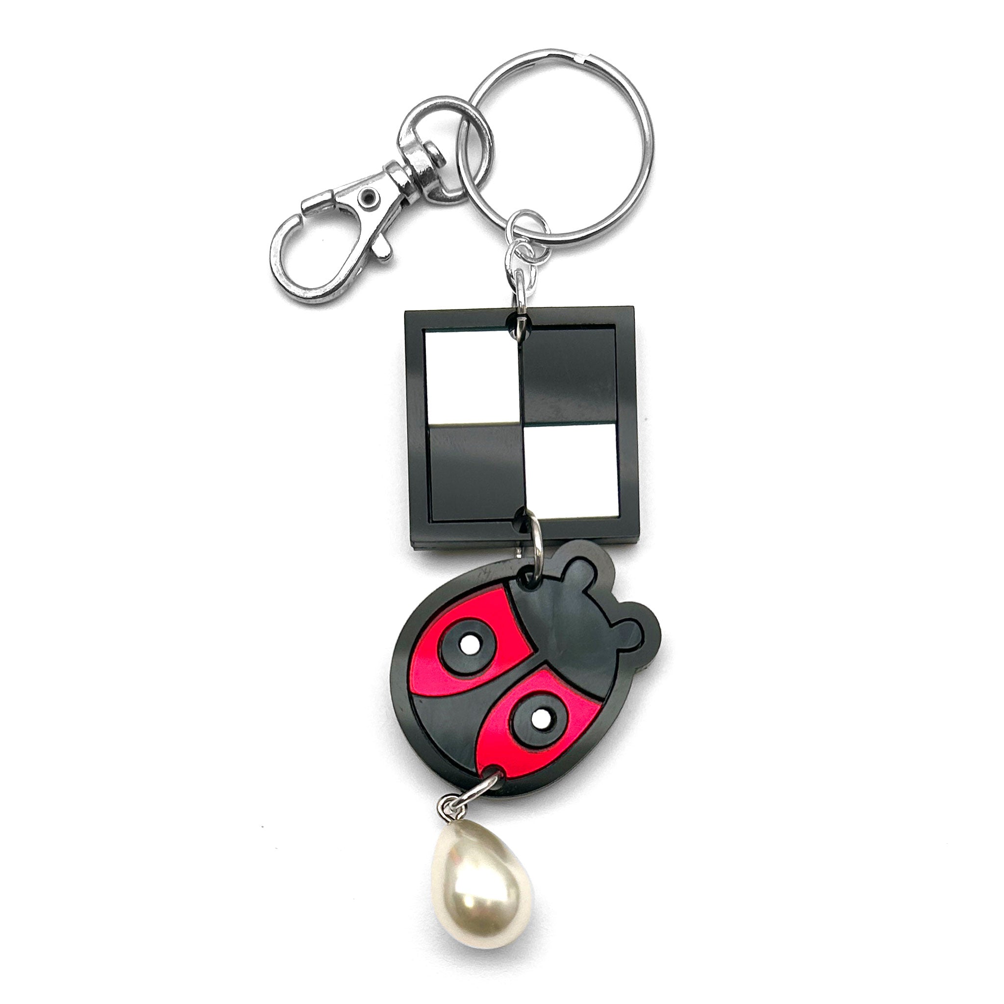 Checkered & Ladybug Bag Charm