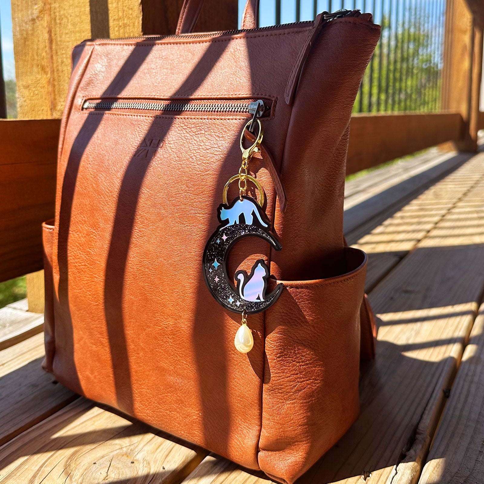 Meow at the Moon Bag Charm