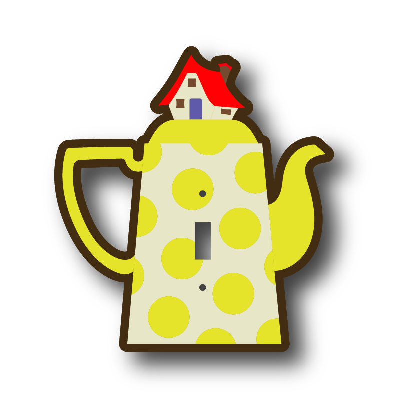 Polka Dot Teapot Light Switch Cover