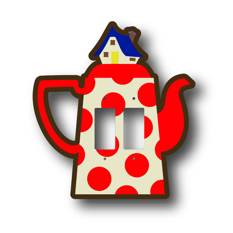 Polka Dot Teapot Light Switch Cover