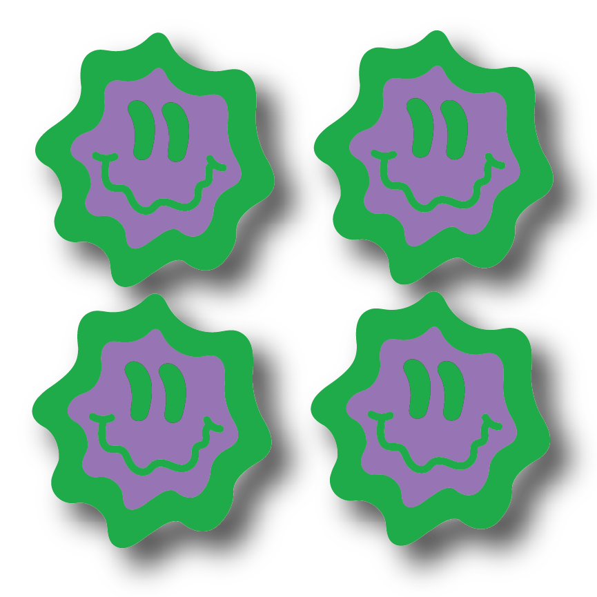 Wavy Smiley Face Coasters