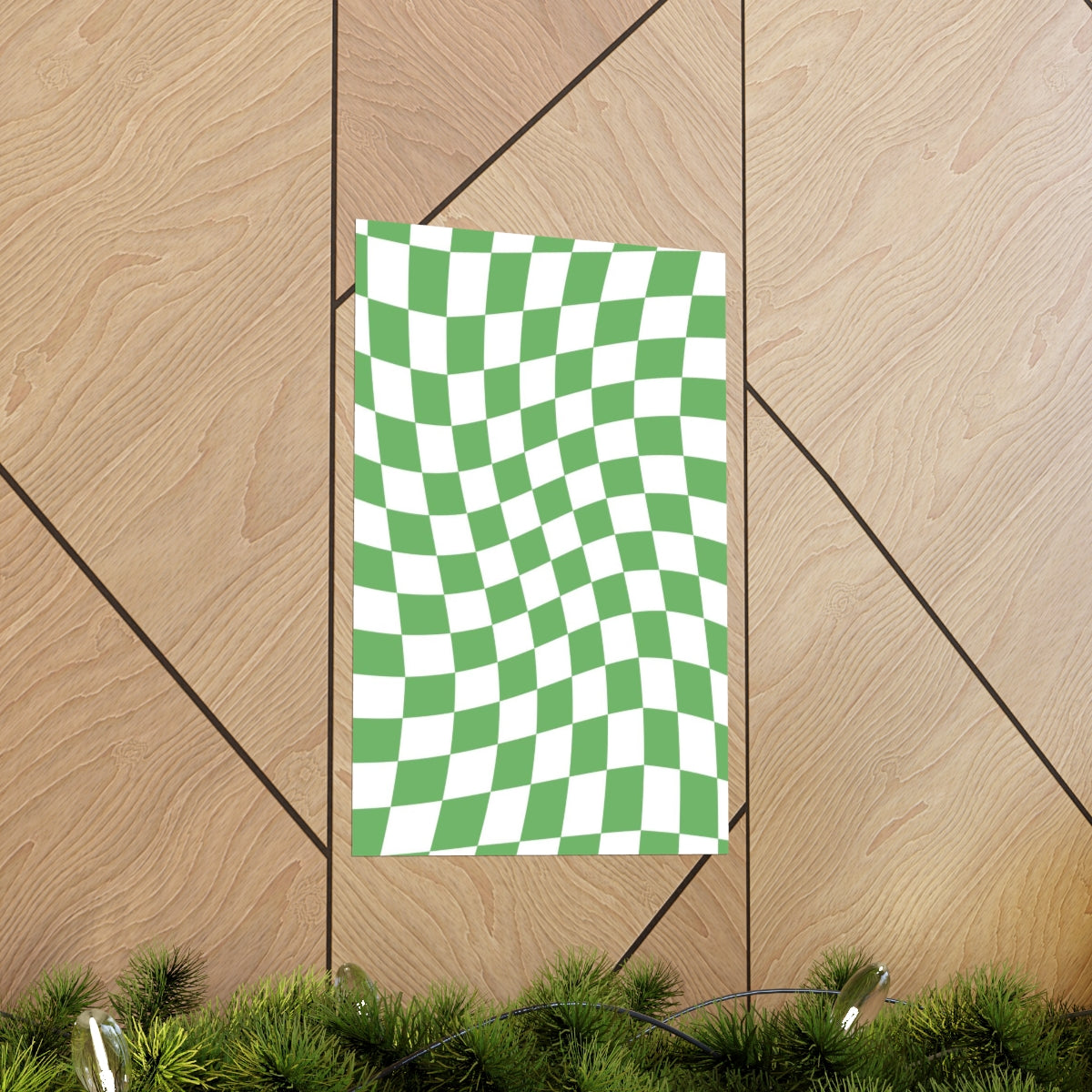 Wavy Checker Wallpaper Wall Art Print