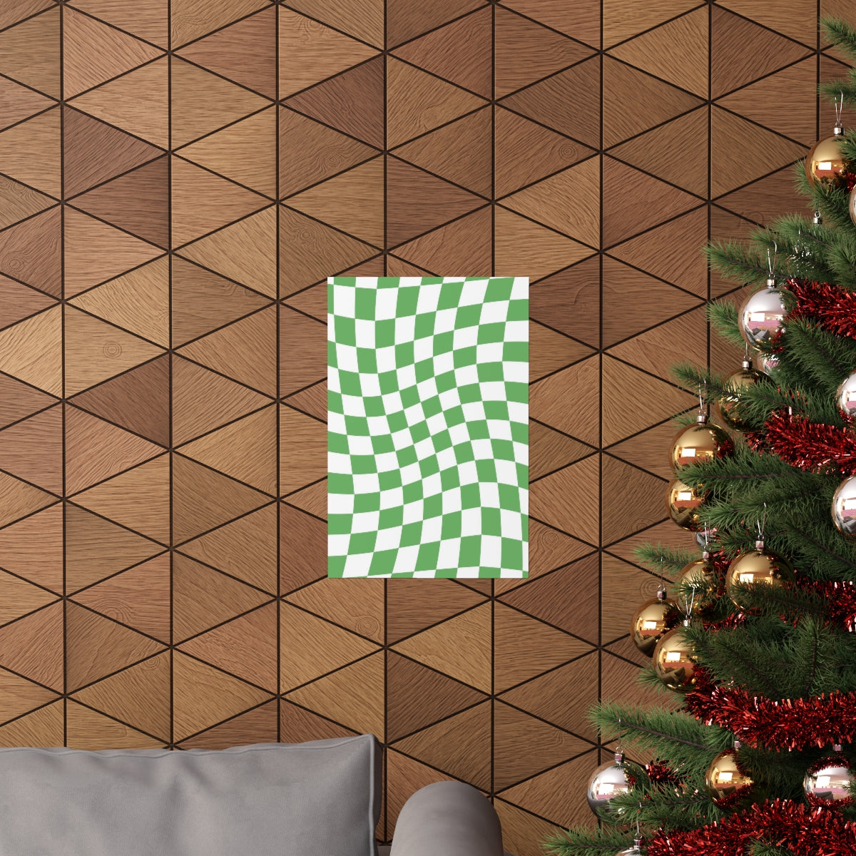 Wavy Checker Wallpaper Wall Art Print