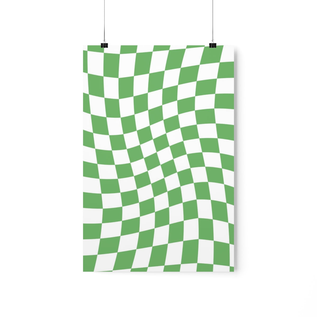 Wavy Checker Wallpaper Wall Art Print