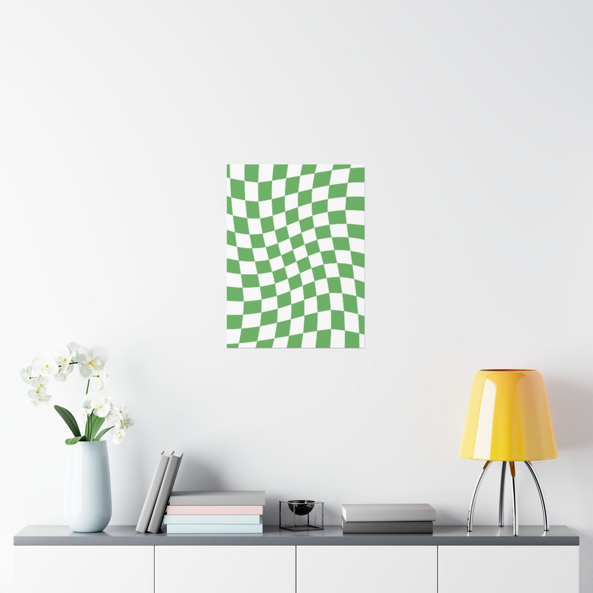 Wavy Checker Wallpaper Wall Art Print