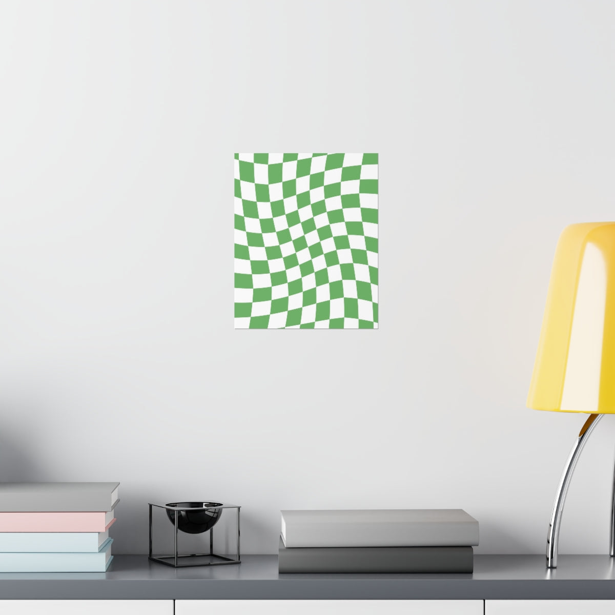 Wavy Checker Wallpaper Wall Art Print