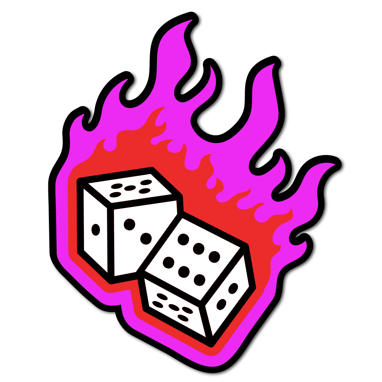 Flaming Dice Wall Art