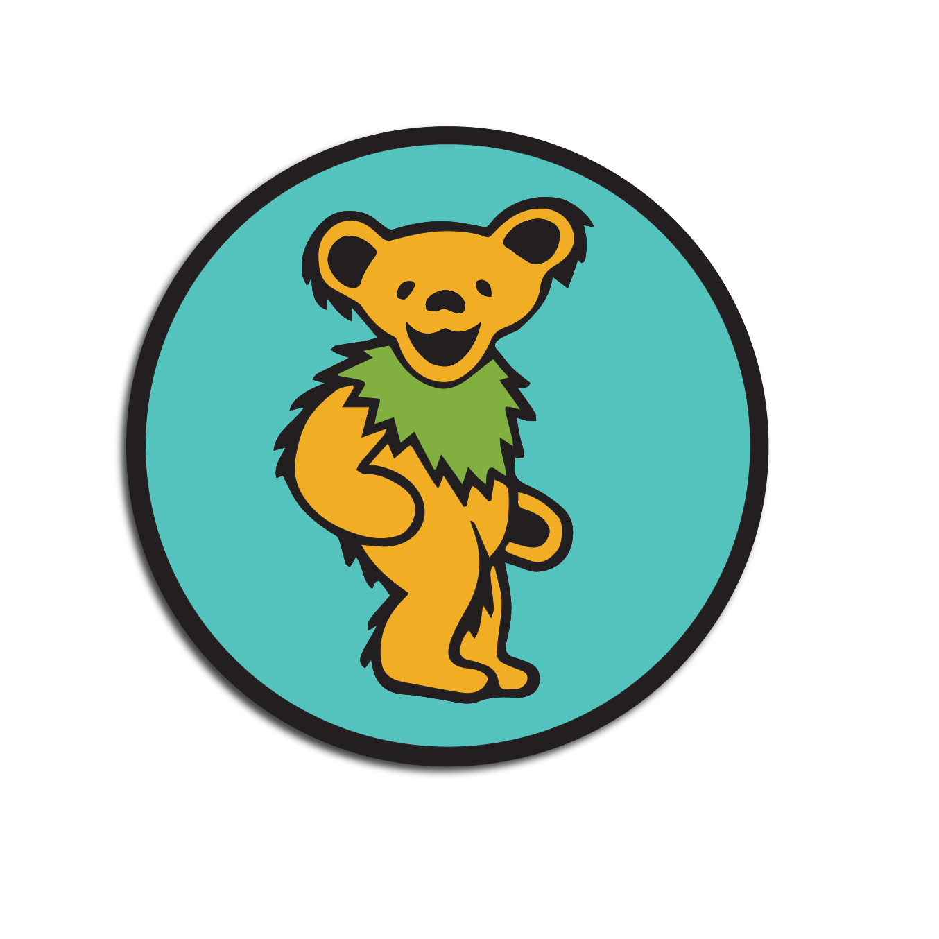 Orange Dancing Bear Sticker