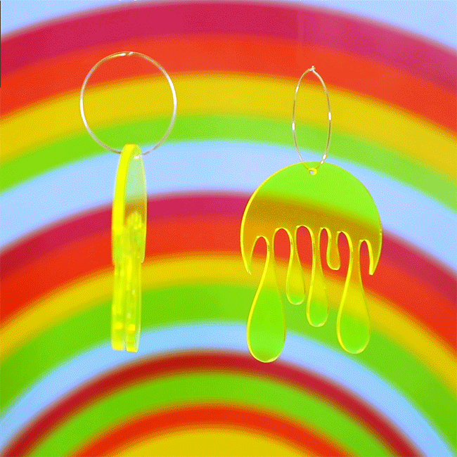 Melting Moon Hoop Earring,EarringMindFlowers