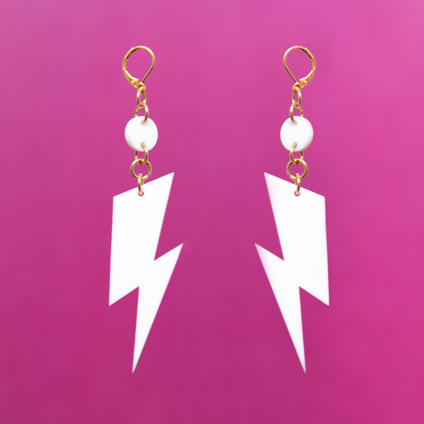 The Ziggy Bolt Dot & Chain Earrings,EarringMindFlowers