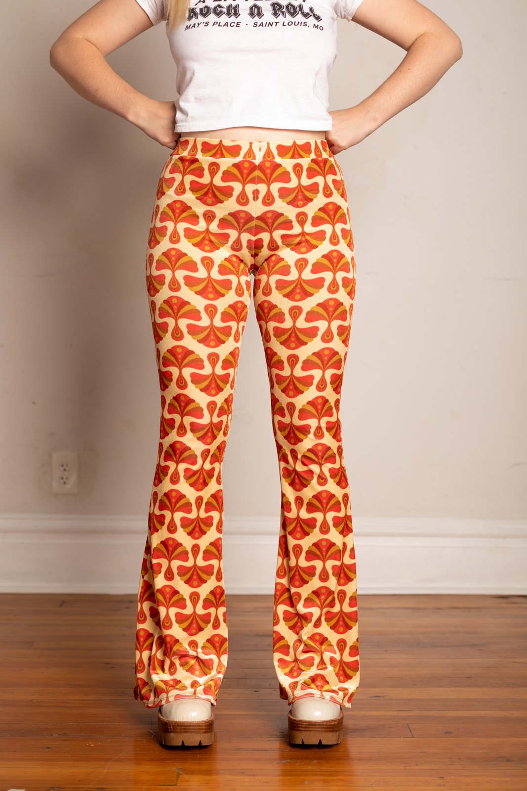 The Etta Flares in Cream Velvet