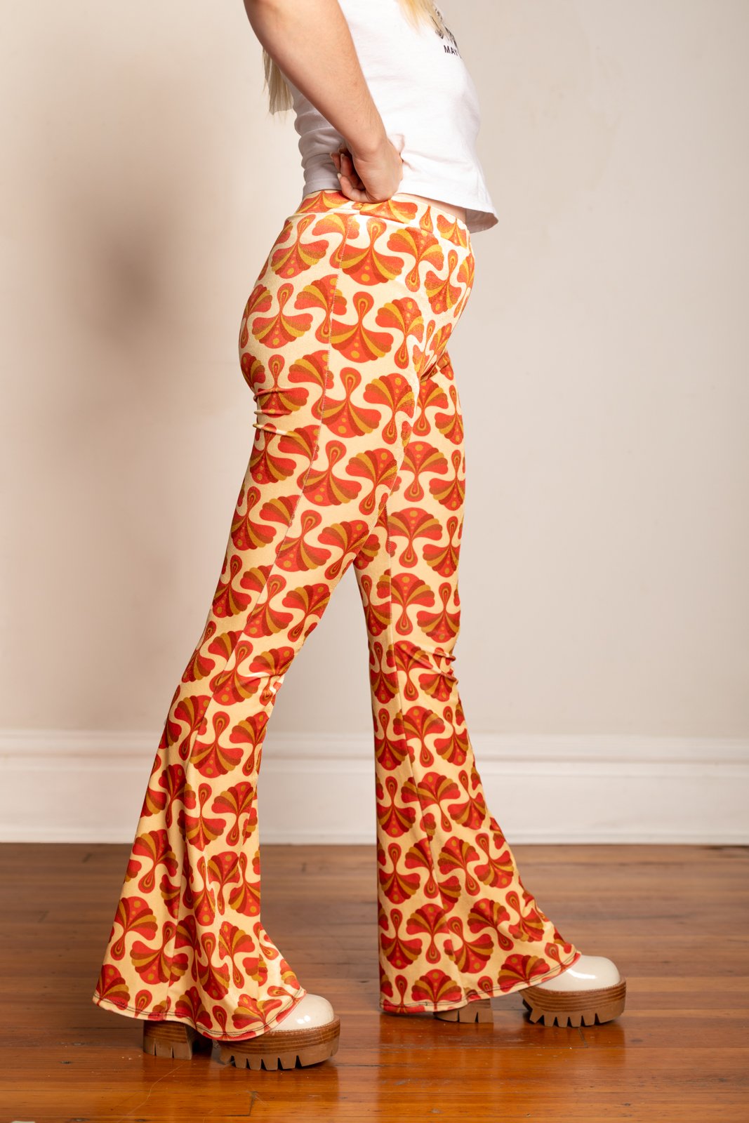 The Etta Flares in Cream Velvet