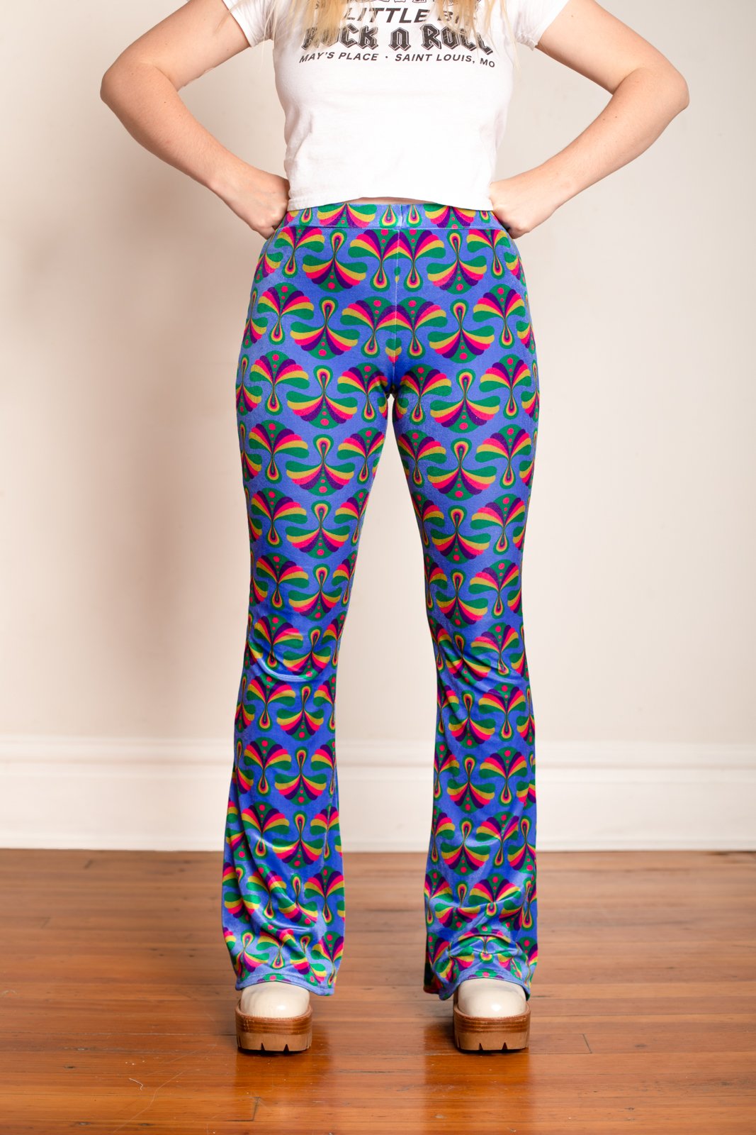 The Etta Flares in Blue Velvet