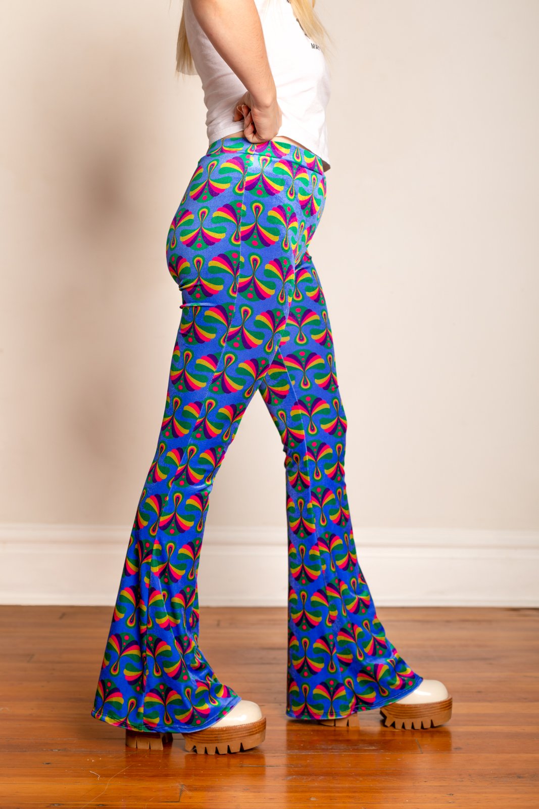 The Etta Flares in Blue Velvet