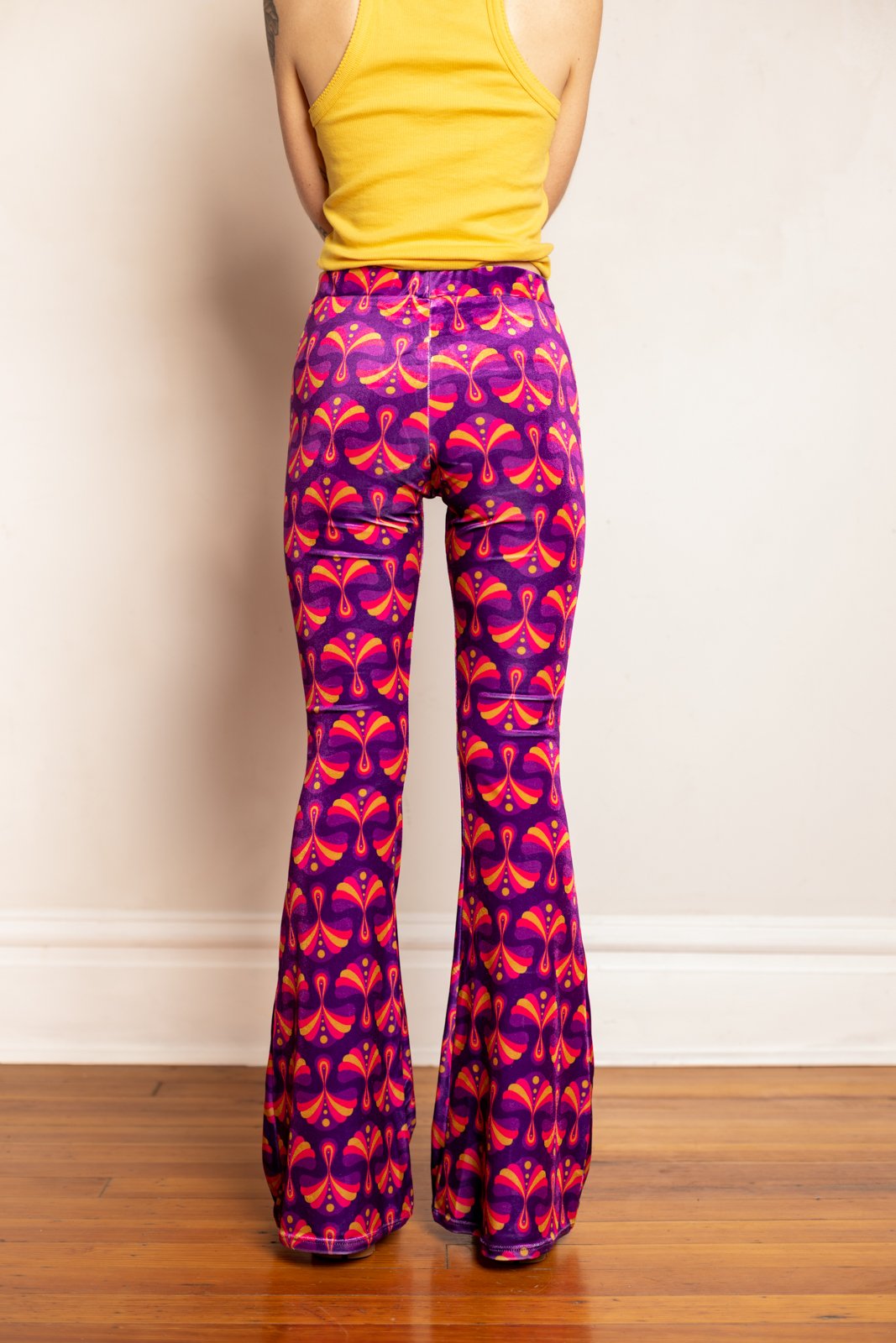 The Etta Flares in Purple Velvet