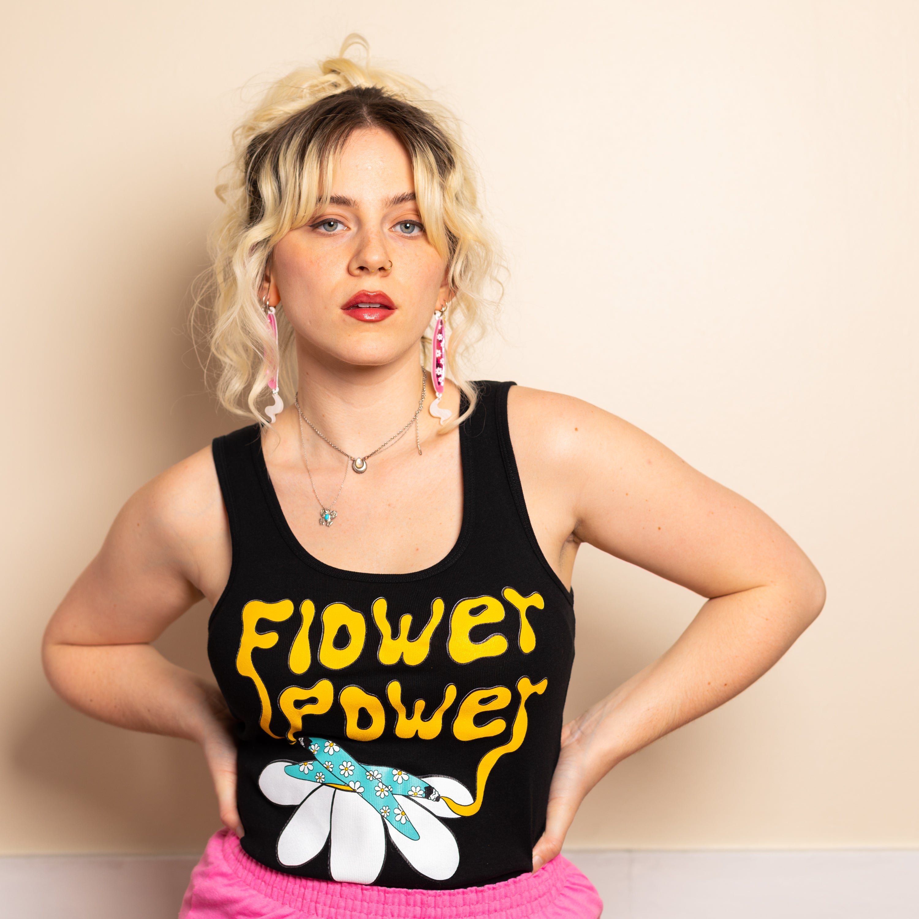 Flower Power Rib Knit Tank