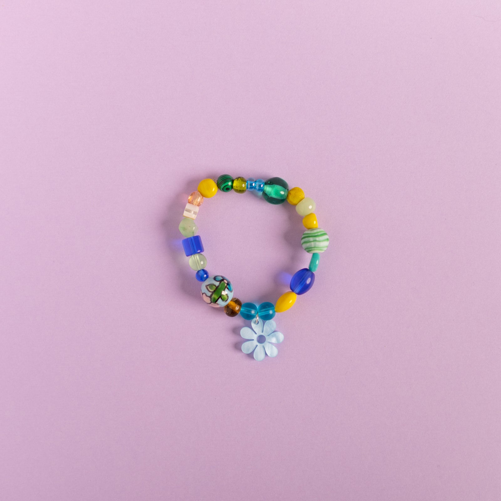 Beaded Daisy Bracelets in Blue
