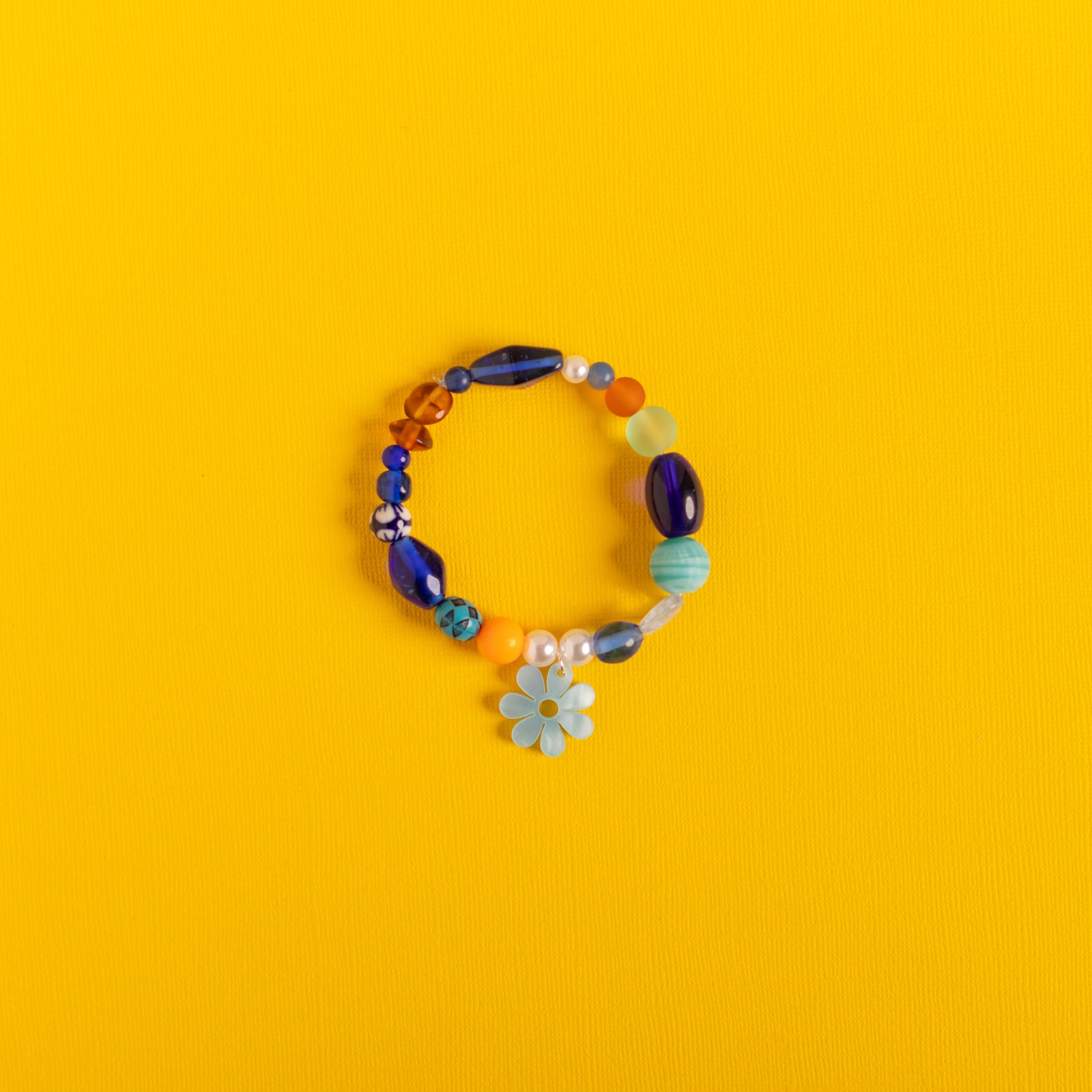 Beaded Daisy Bracelets in Blue