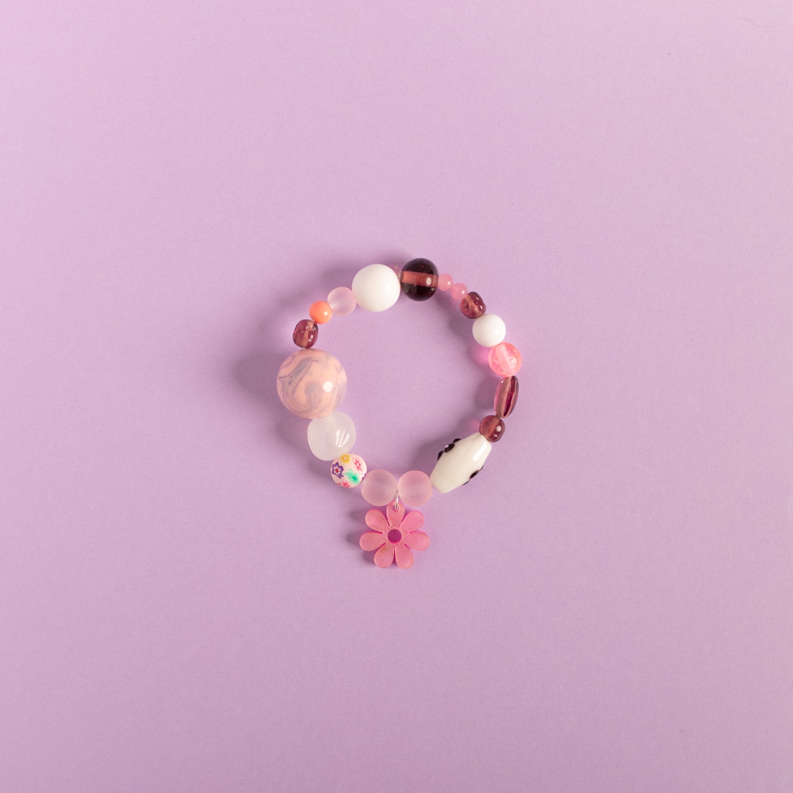 Beaded Daisy Bracelets in Pink