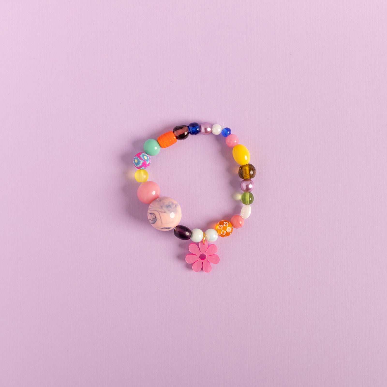 Beaded Daisy Bracelets in Pink