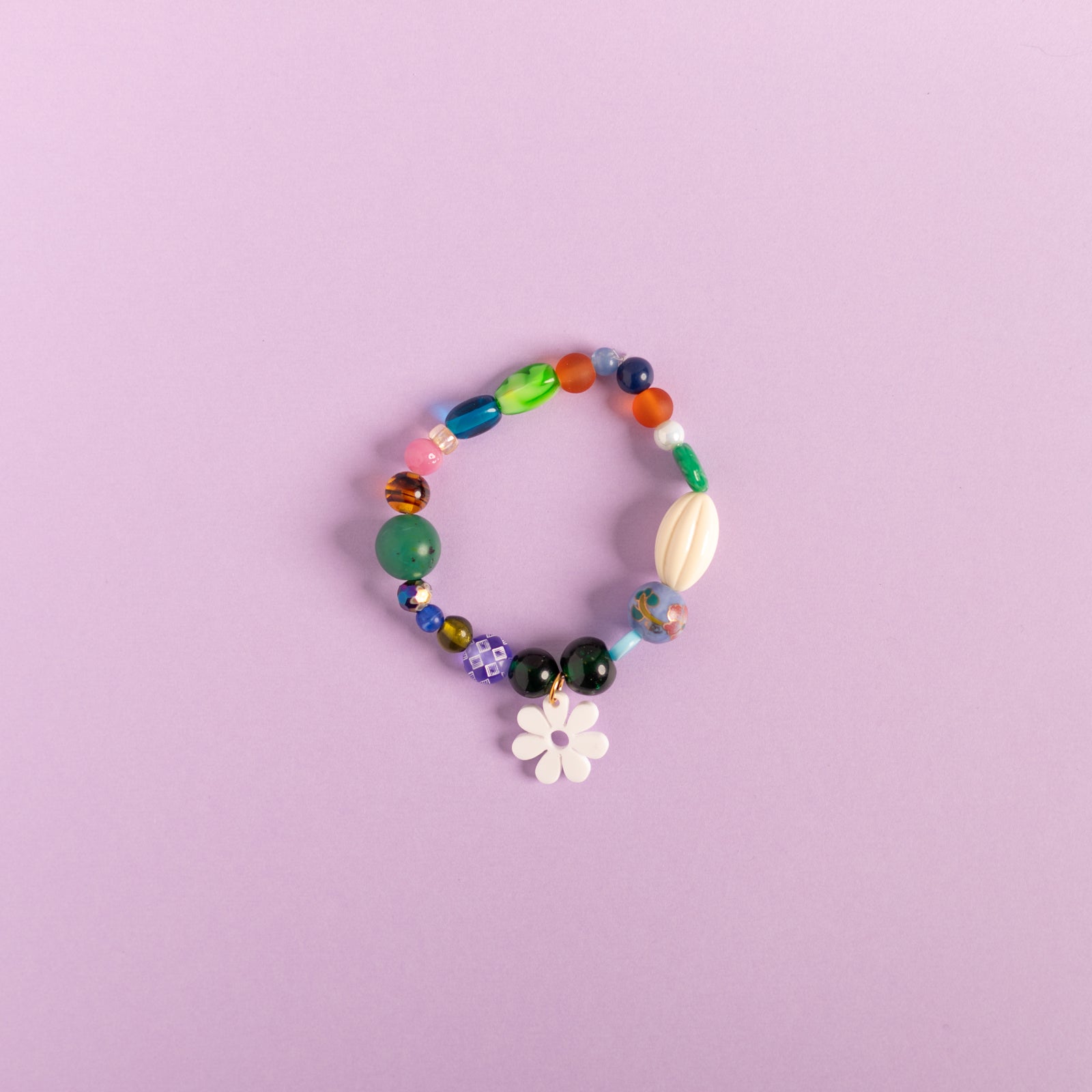Beaded Daisy Bracelets in White