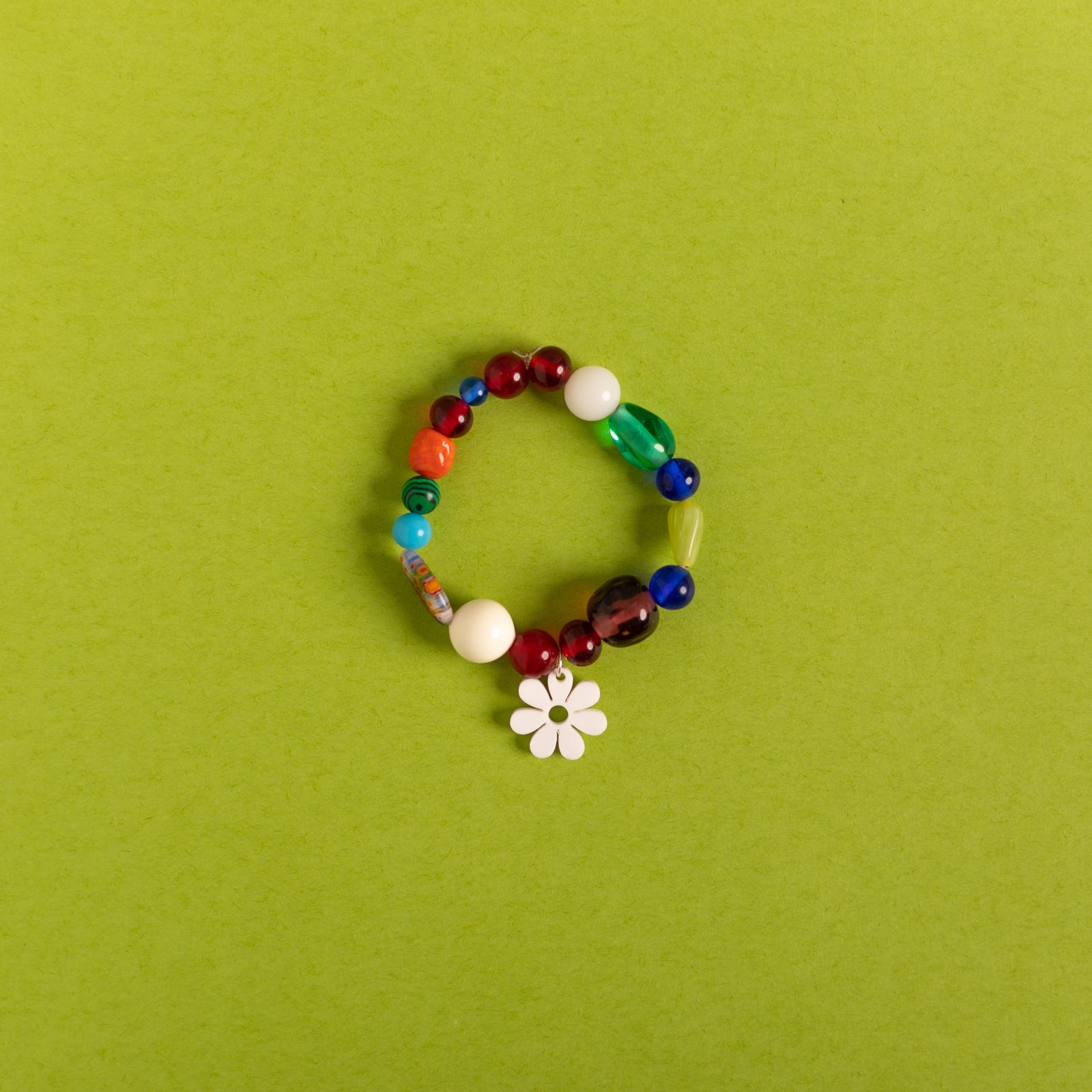 Beaded Daisy Bracelets in White