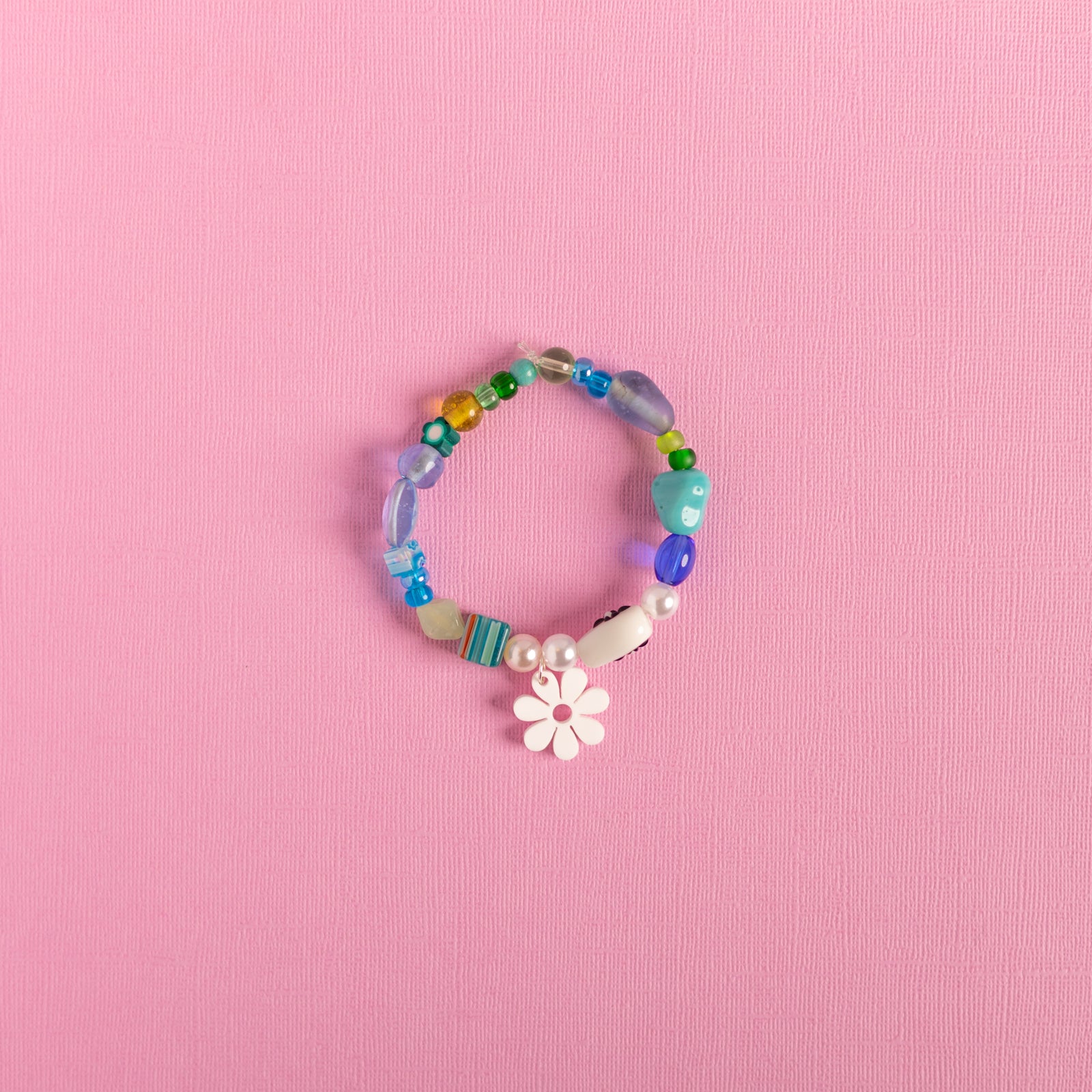 Beaded Daisy Bracelets in White