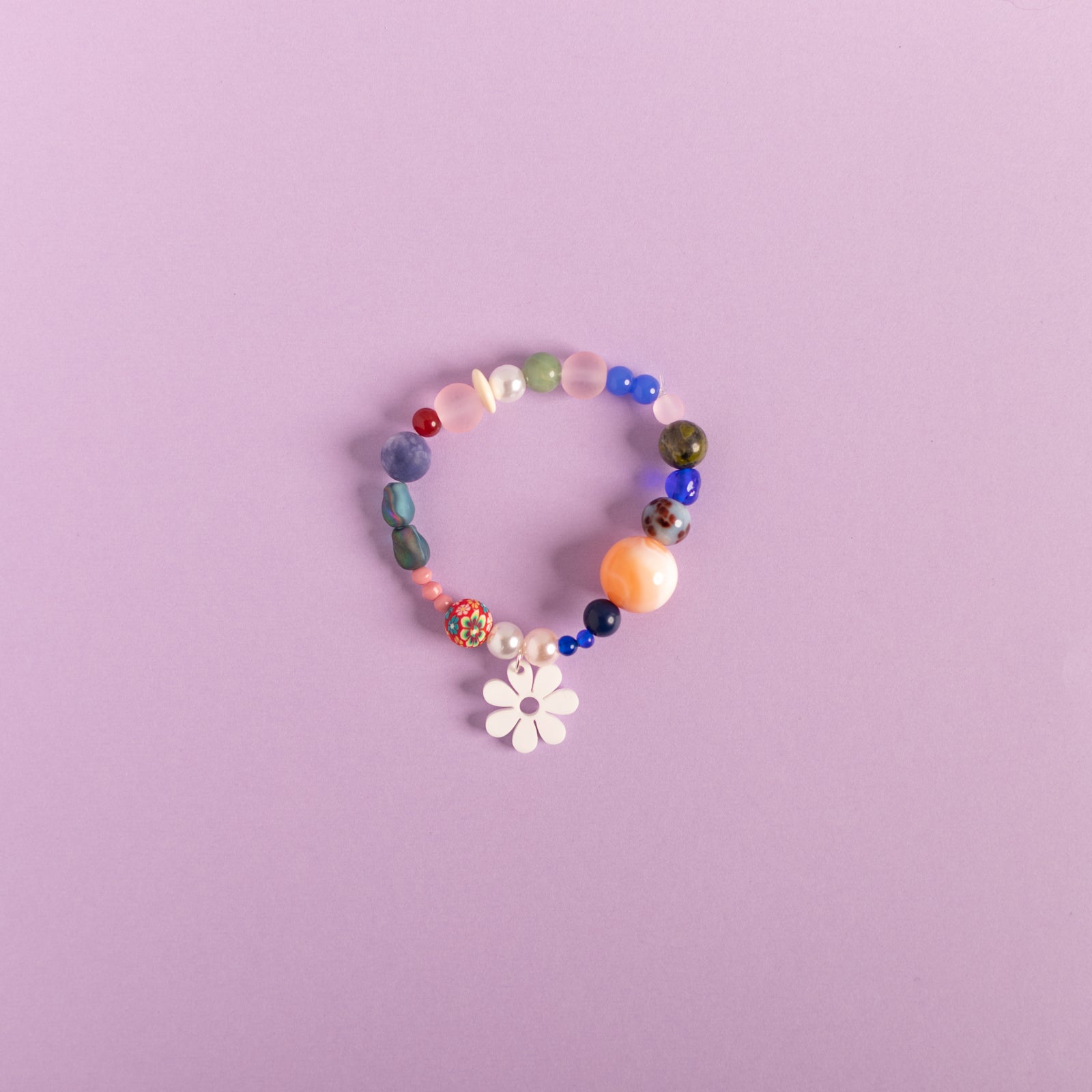 Beaded Daisy Bracelets in White