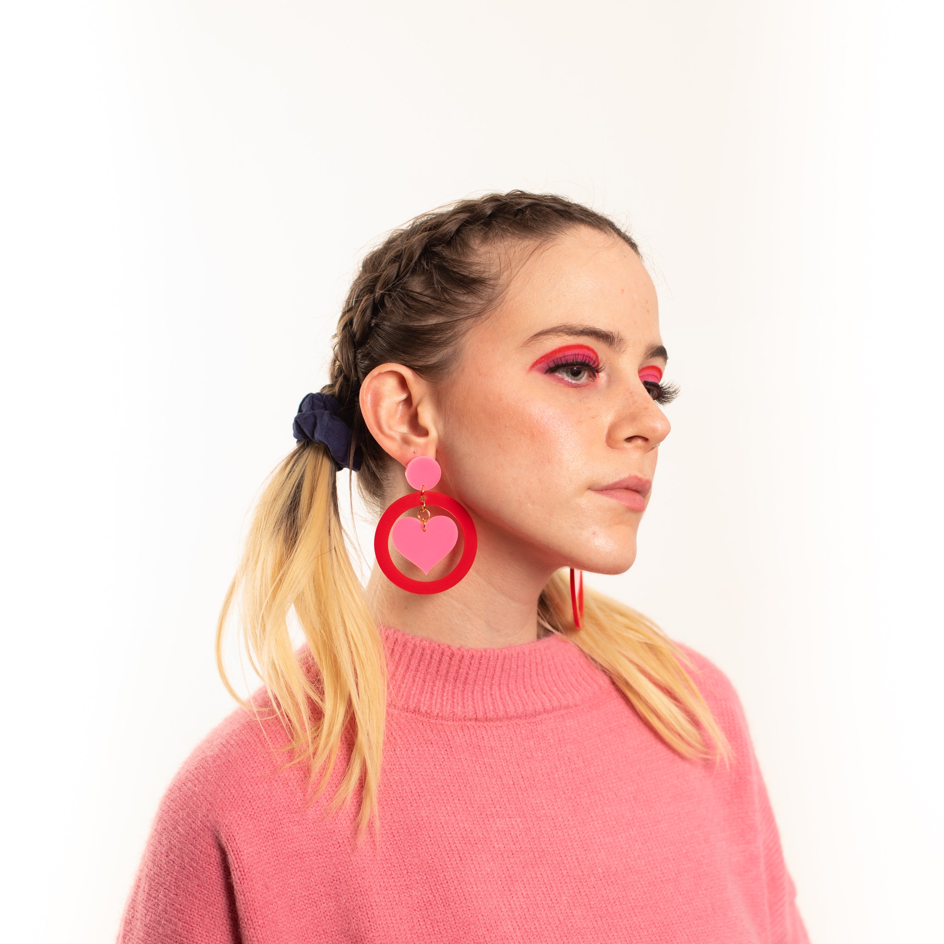 Heart & Soul Hanging Stud Earrings,EarringMindFlowers