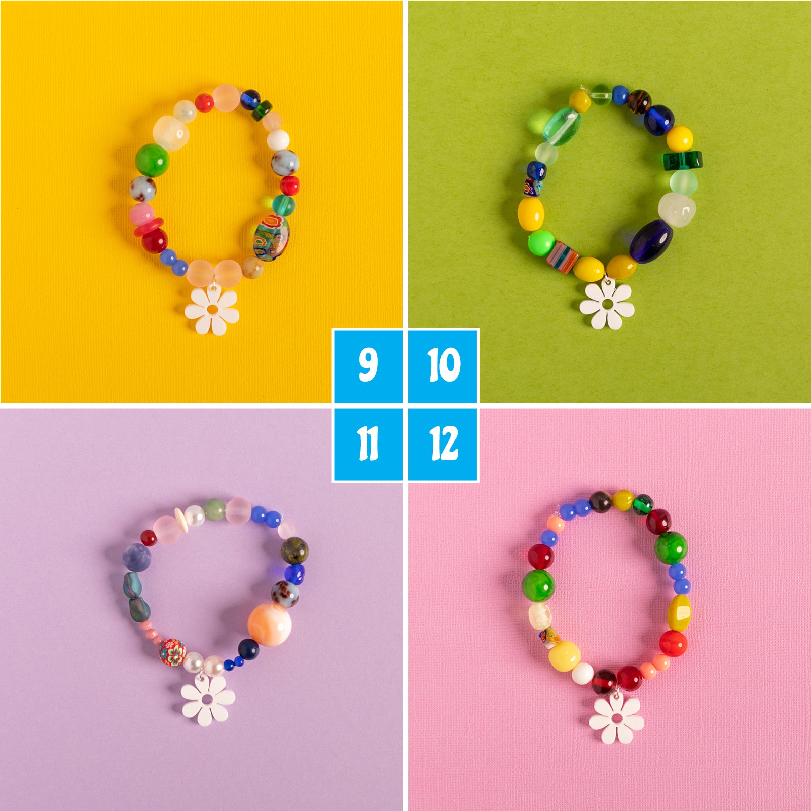 Beaded Daisy Bracelets in White