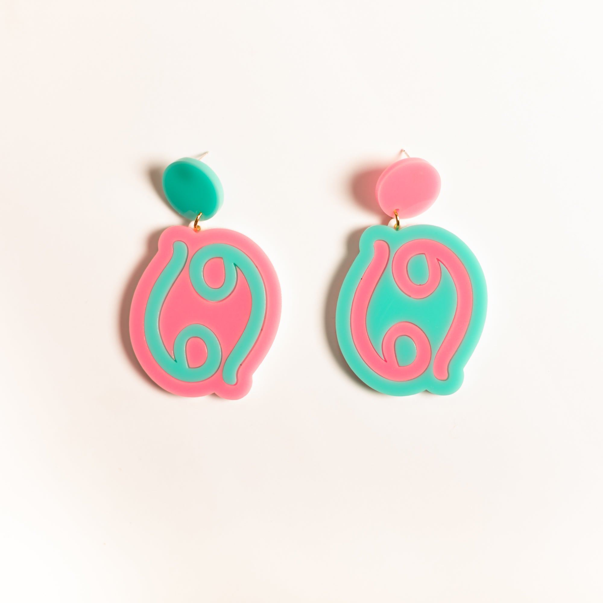 The Cancer Sign Hanging Stud Earrings,EarringMindFlowers