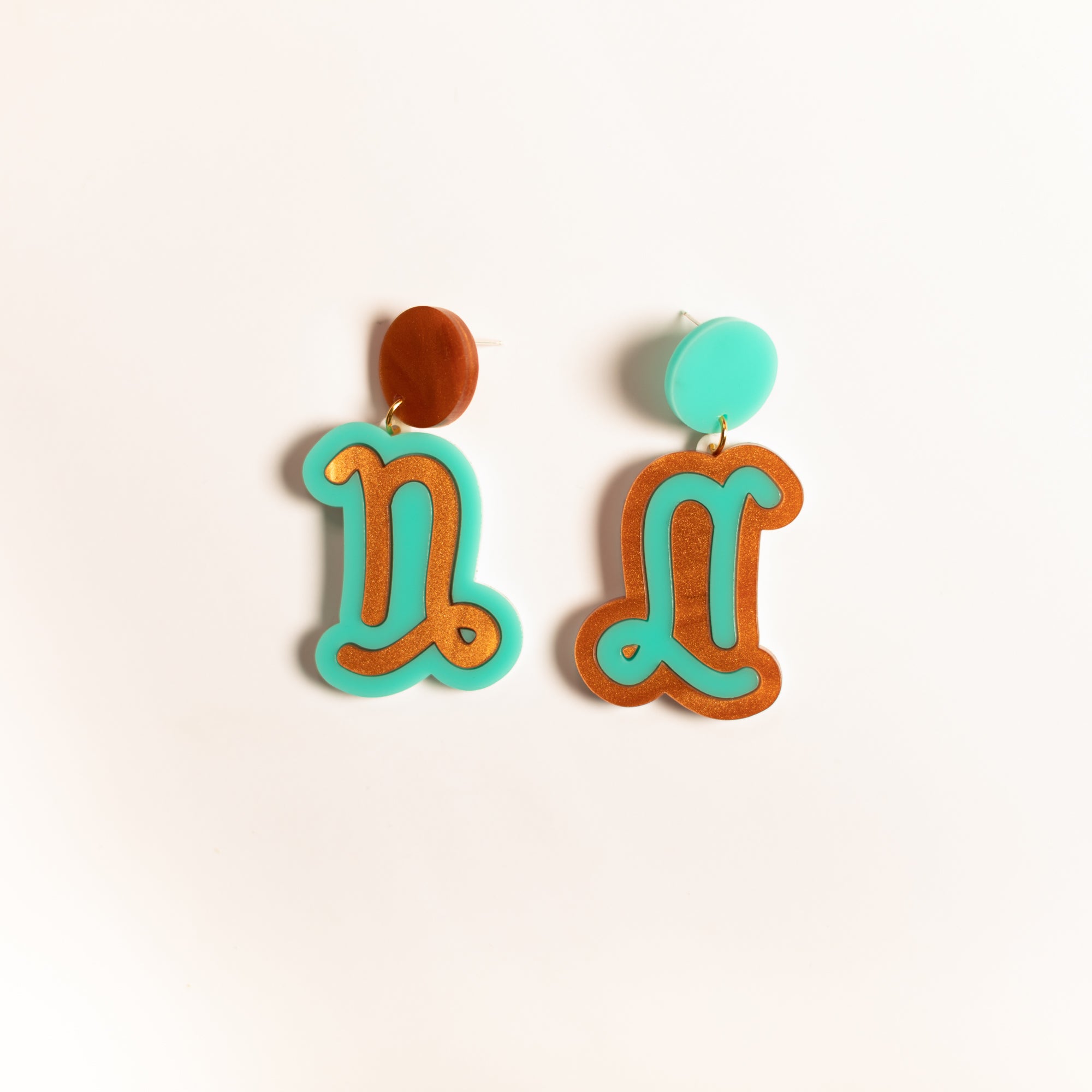 The Capricorn Sign Hanging Stud Earrings,EarringMindFlowers