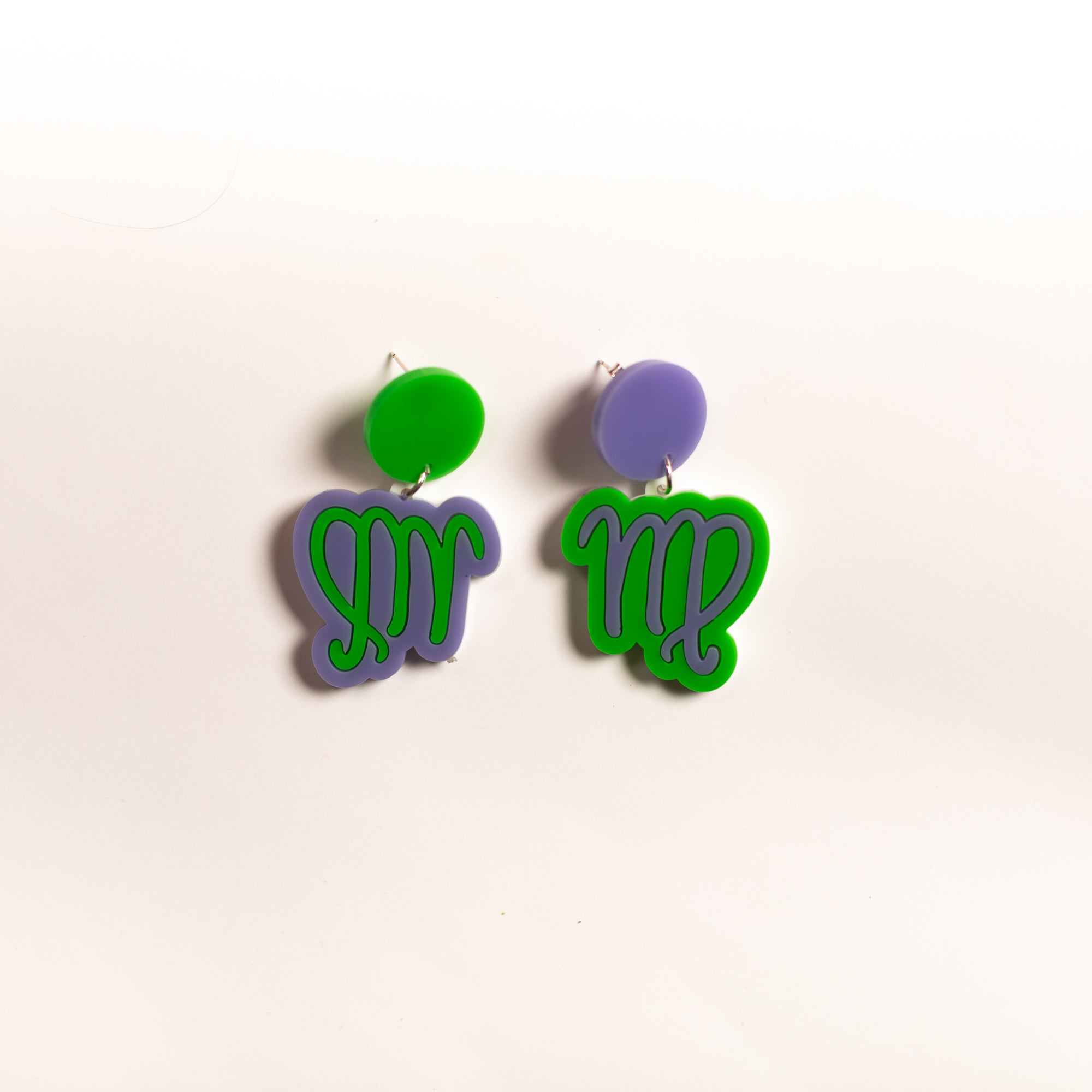The Virgo Sign Hanging Stud Earrings,EarringMindFlowers