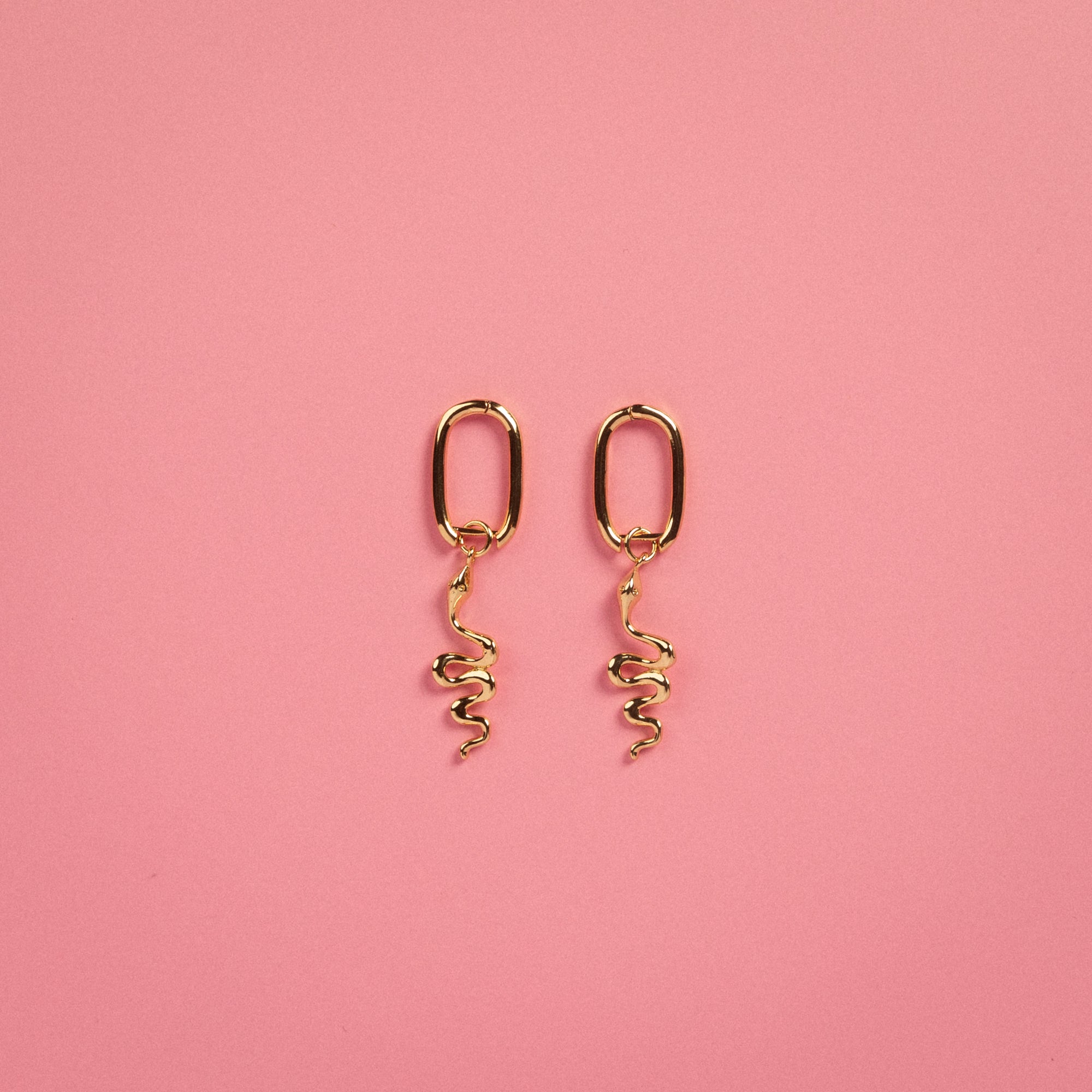 Golden Snake Hoop Earrings