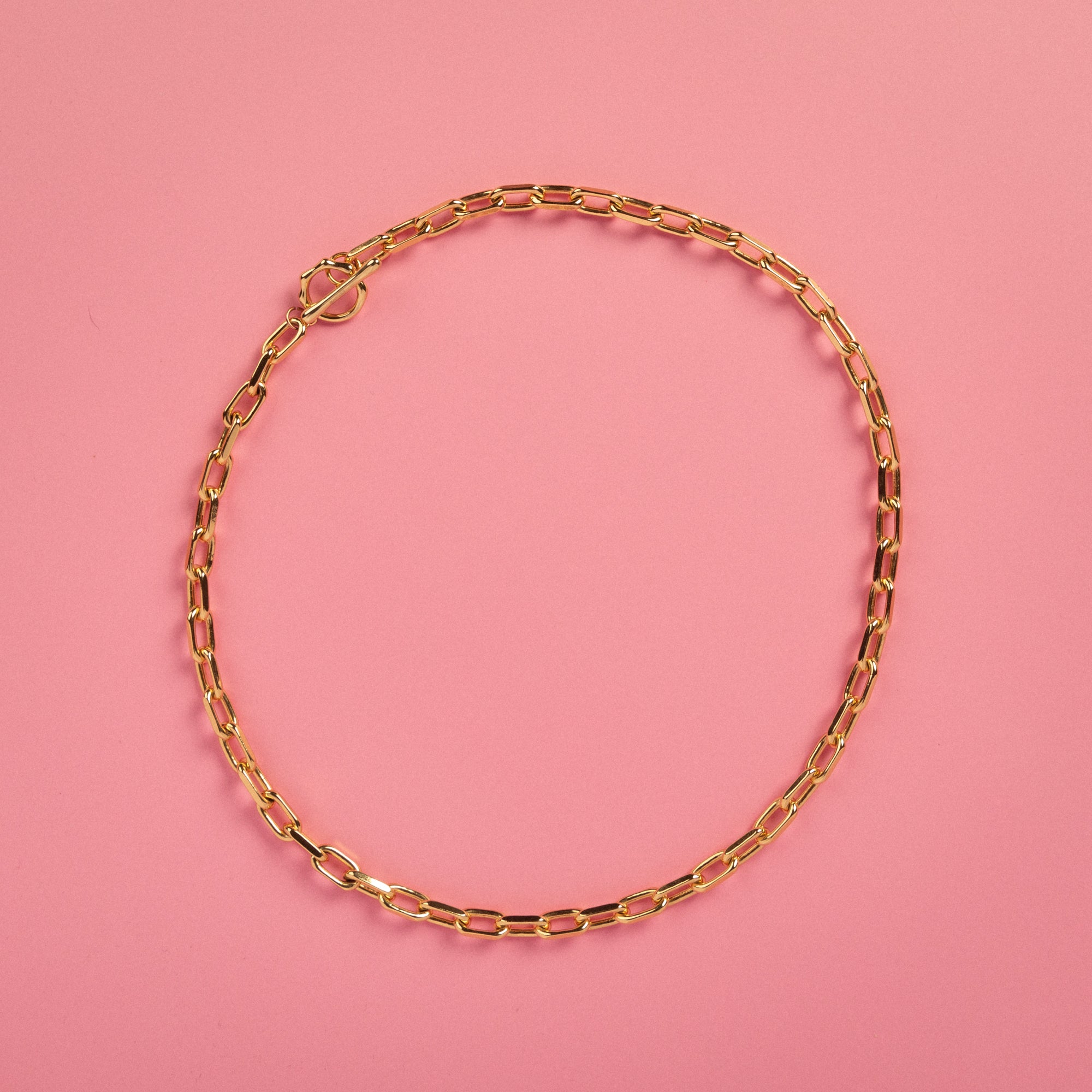 Paper Clip Chain Toggle Necklace