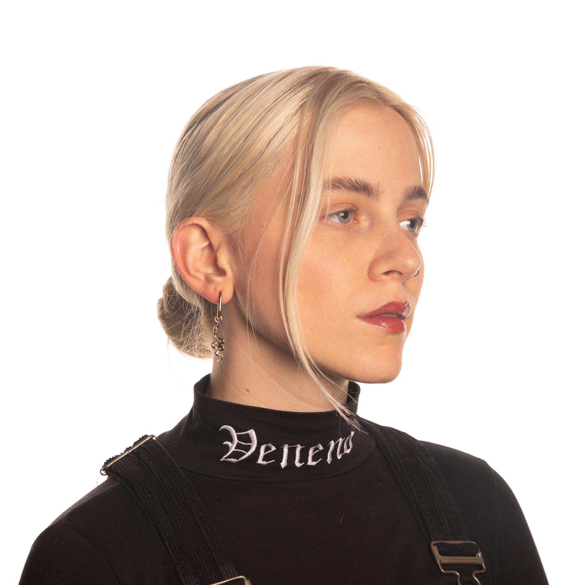 Golden Snake Hoop Earrings