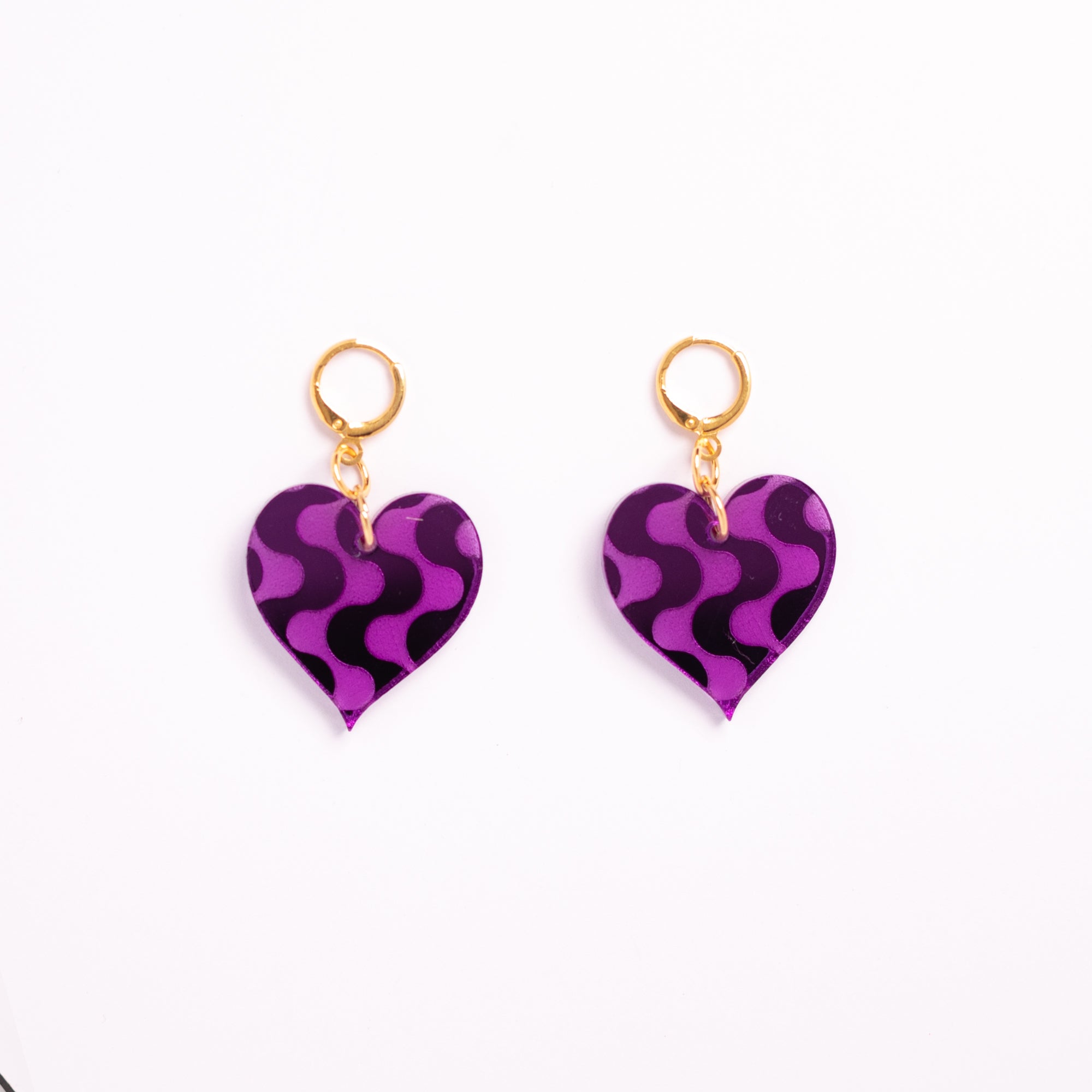 Engraved Heart Dangle Earrings