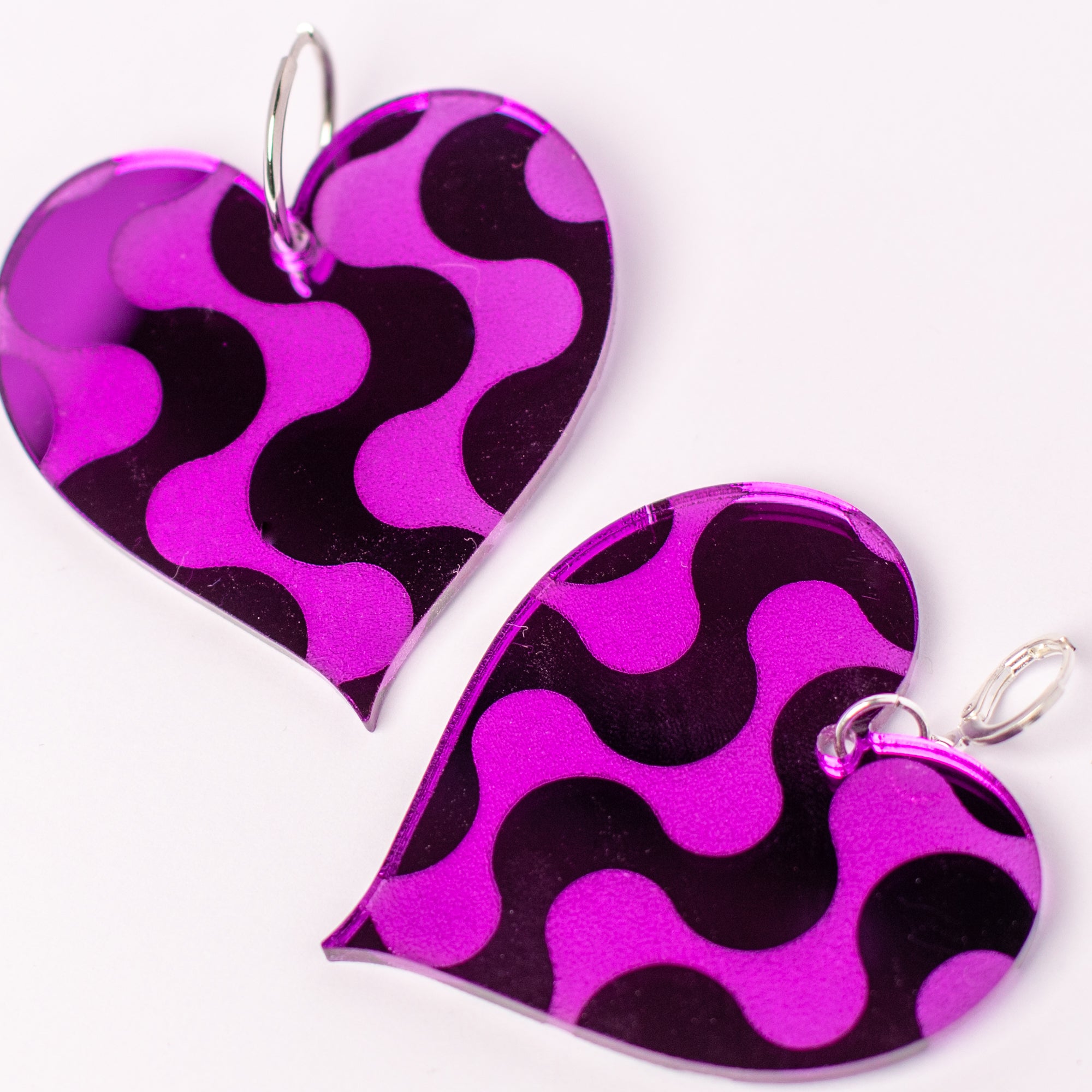Engraved Heart Hoop Earrings